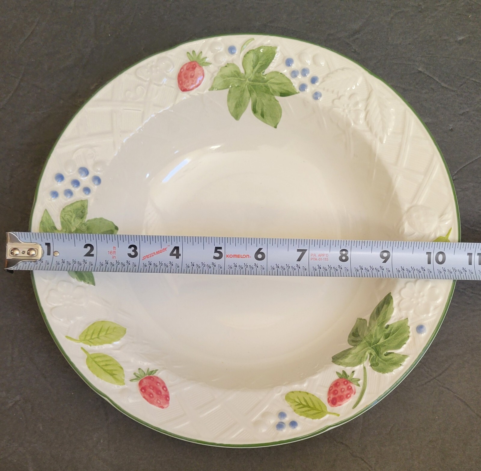 Mikasa Country Berries 10 1/2″ Serving Bowl & 12 1/2″ Chop Plate UNUSED