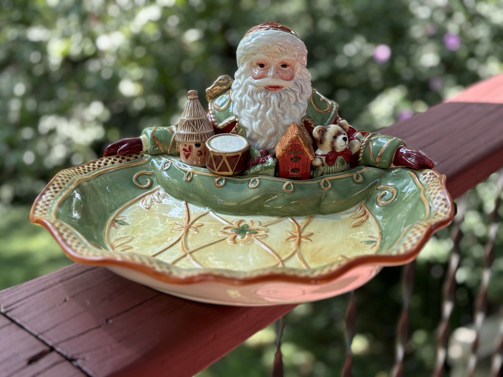 Fitz and Floyd Holiday Home Santa Server Christmas Decor
