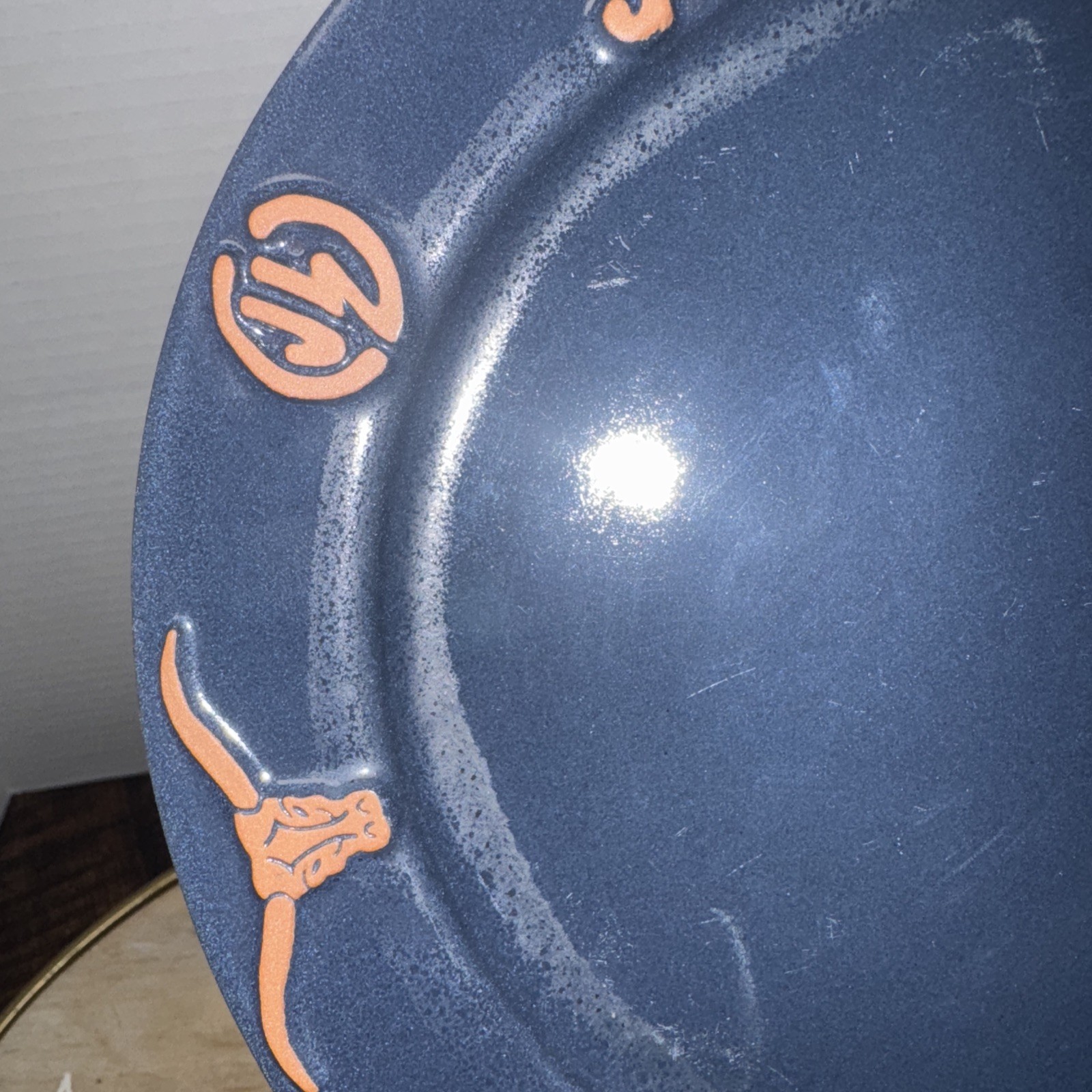Frankoma Vintage Navy Blue Salad Plate 7.75″ Longhorn Ranch Brand Set Of 4