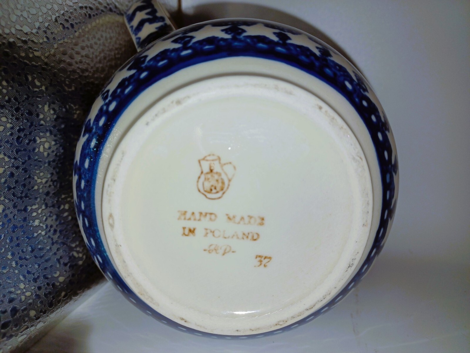 Polish Pottery STAR Blue & White 6″ Pitcher Jug Boleslawiec * see last picture