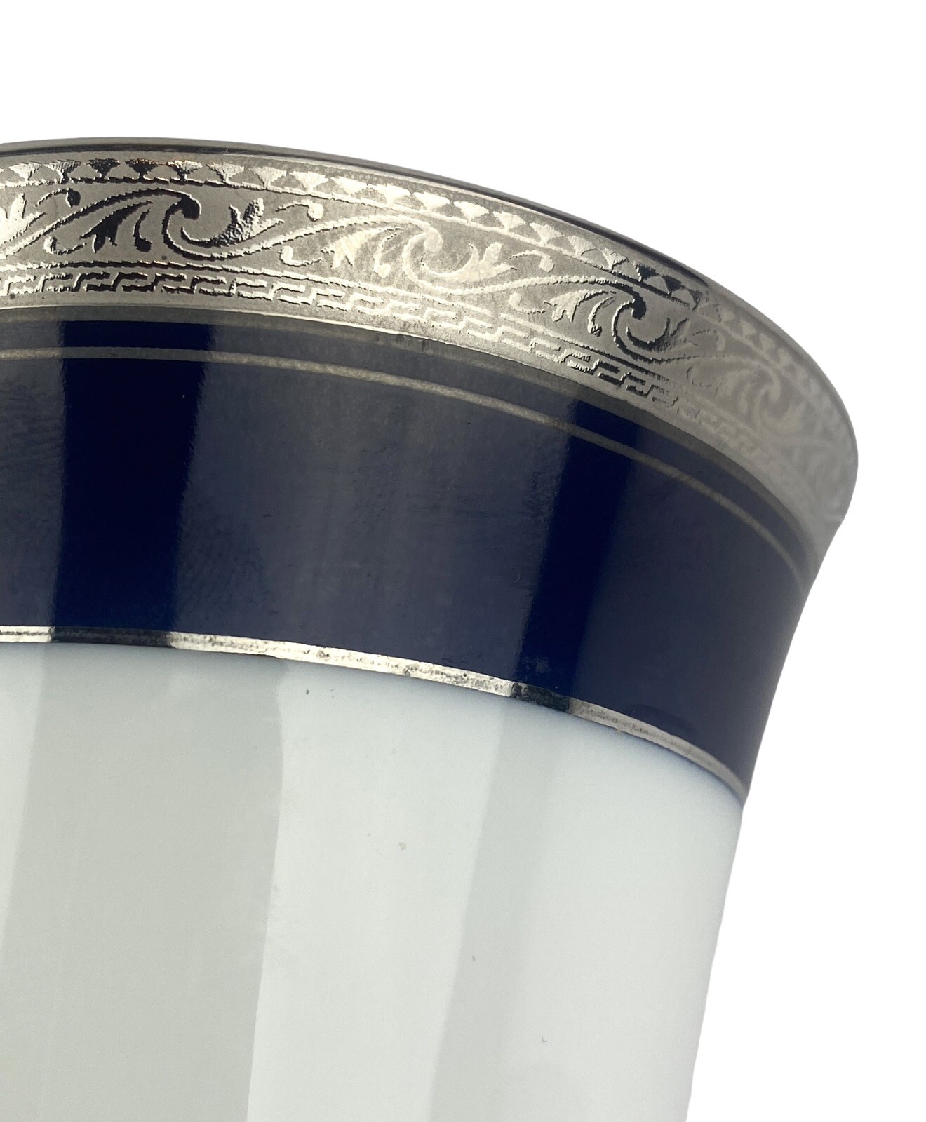 Noritake Crestwood Cobalt Platinum White Blue Porcelain Coffee Tea Cup 8 oz