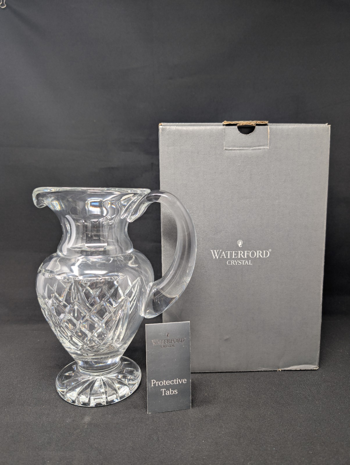 NEW IN BOX! Mairead by Waterford IRELAND Crystal 9″ Footed Pitcher CUT GLASS