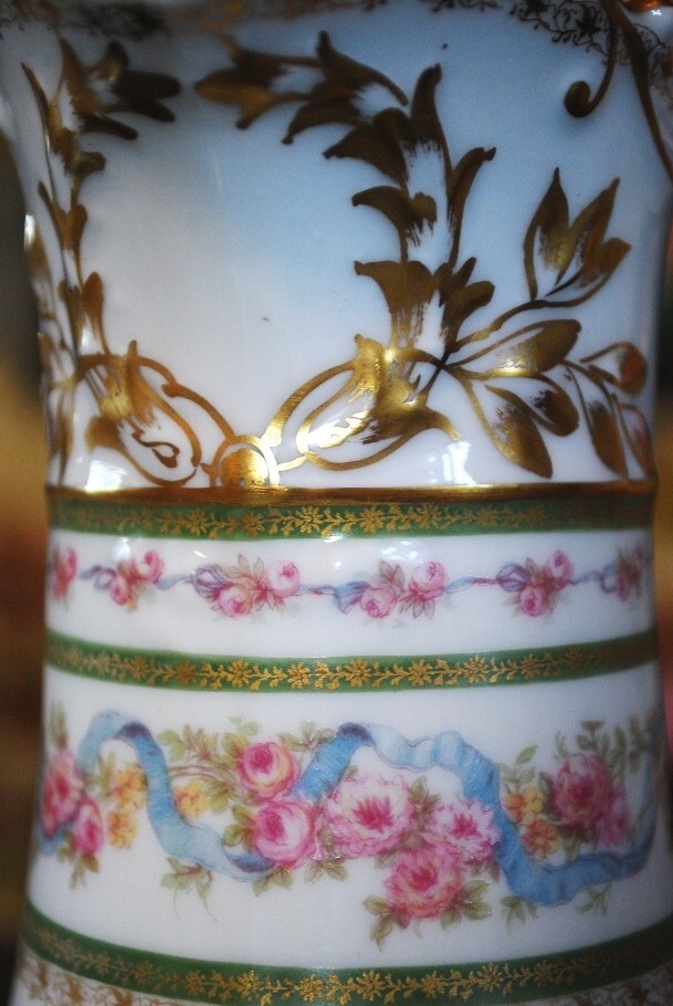 HAVILAND LIMOGES Antique Set CHARLES FIELD Chocolate Pot/ 2 Cups 1 Saucer FRANCE