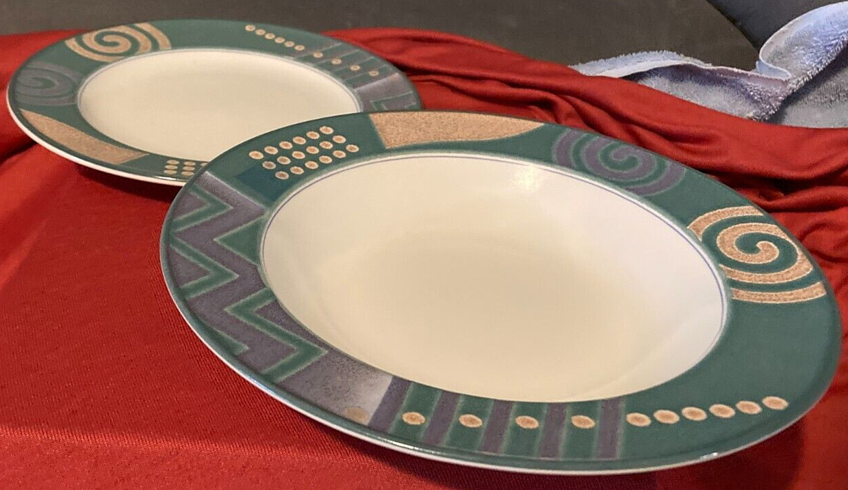1992 Mikasa Intaglio Life Style-1 ea Soup Bowl & Salad Plate (2 pcs)-New no Tags