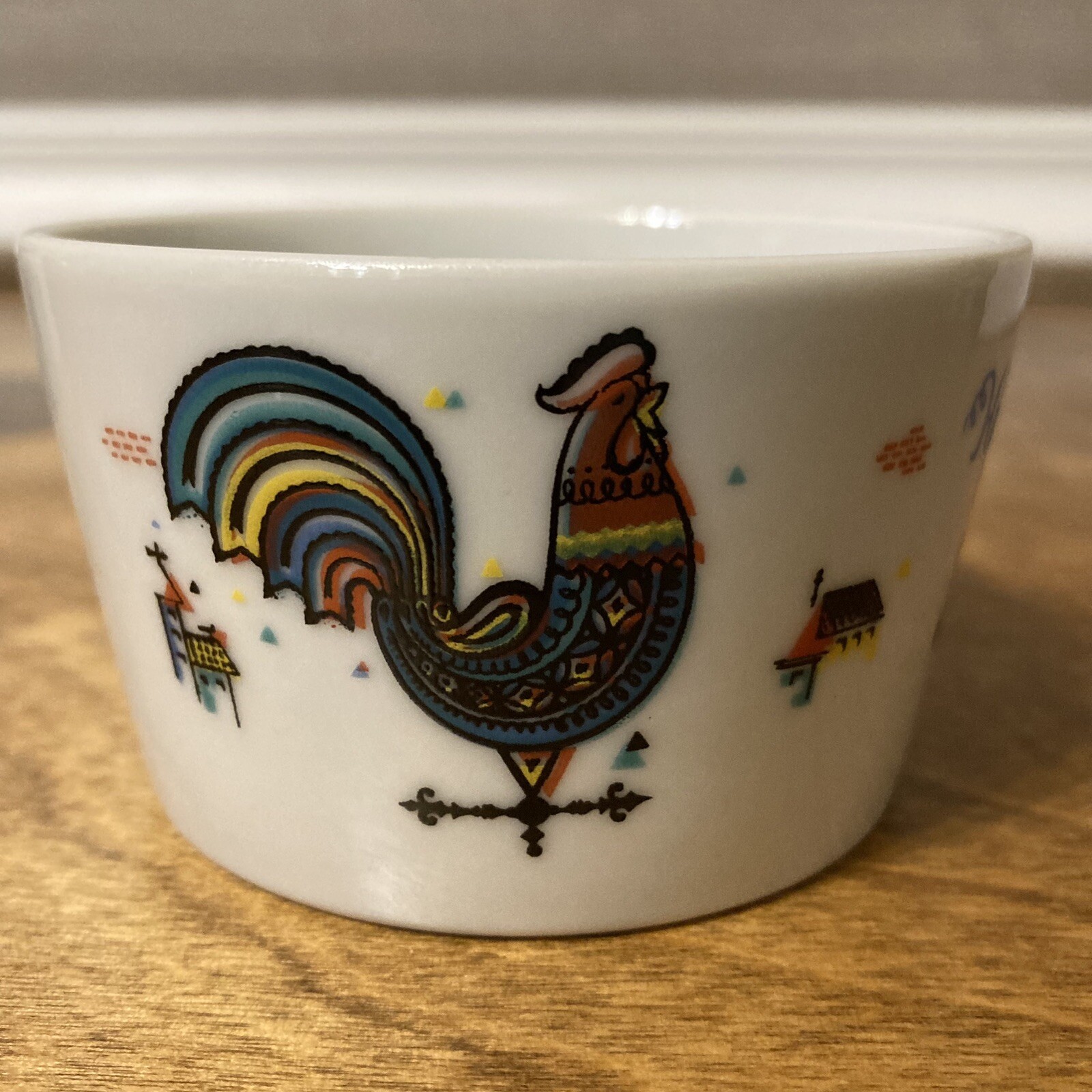 Berggren Rooster Help Thyself Cups Custard Fruit Set Of 3 Scandinavian Vintage