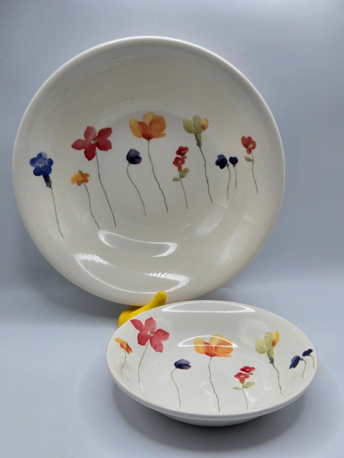 ROYAL STAFFORD Burslem S/2 Serving Bowls Heart of the Potteries England Flowers