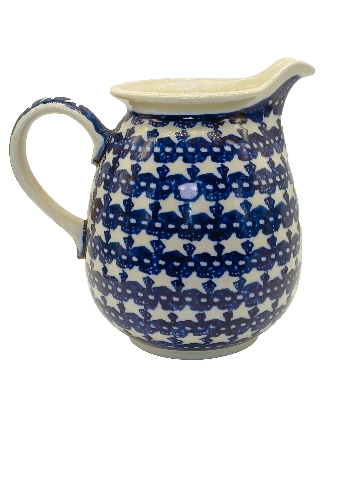 Polish Pottery STAR Blue & White 6″ Pitcher Jug Boleslawiec * see last picture
