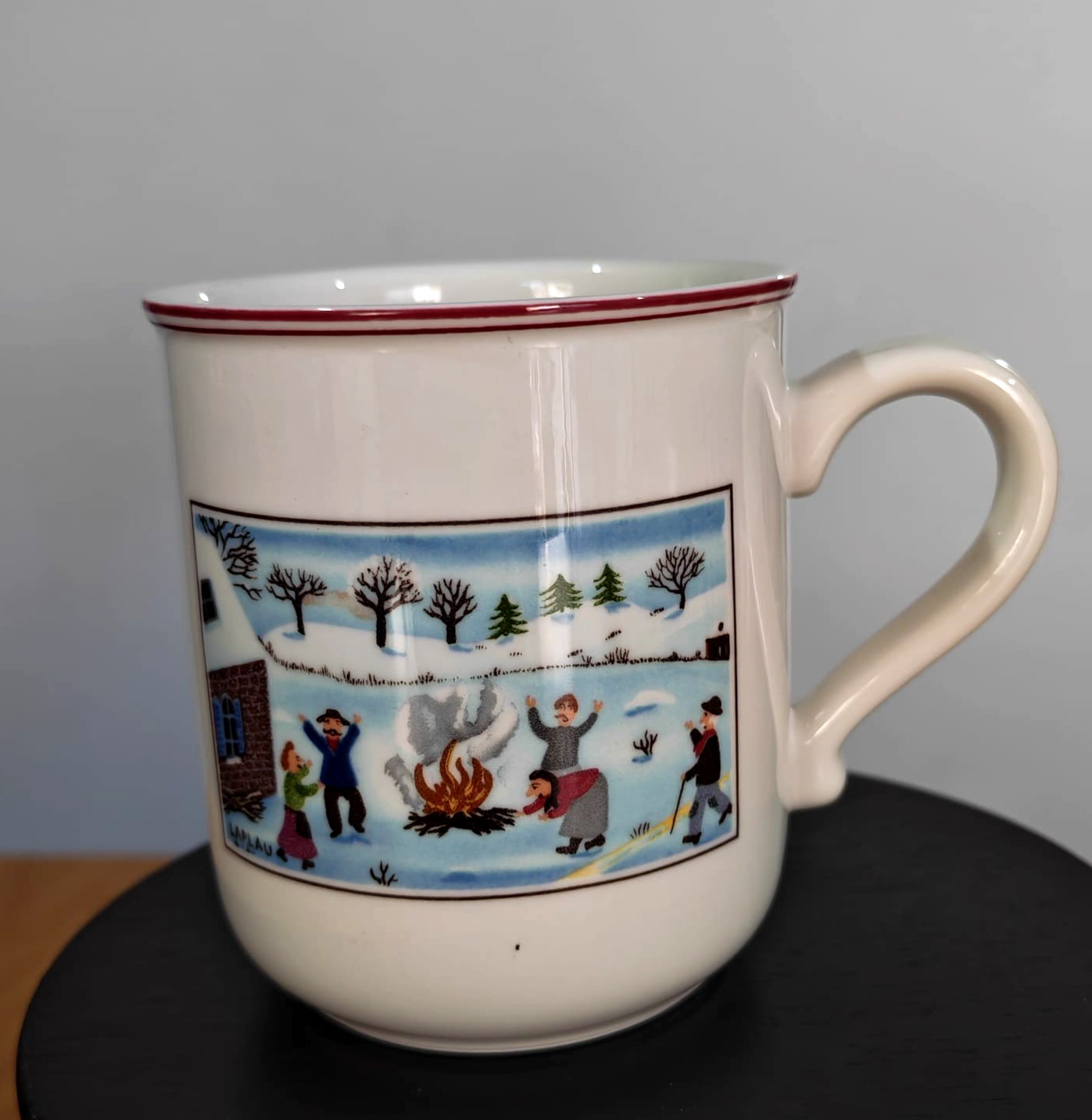 4x Villeroy & Boch Naif Christmas Porcelain Mug Anno Luxembourg Outdoor Campfire
