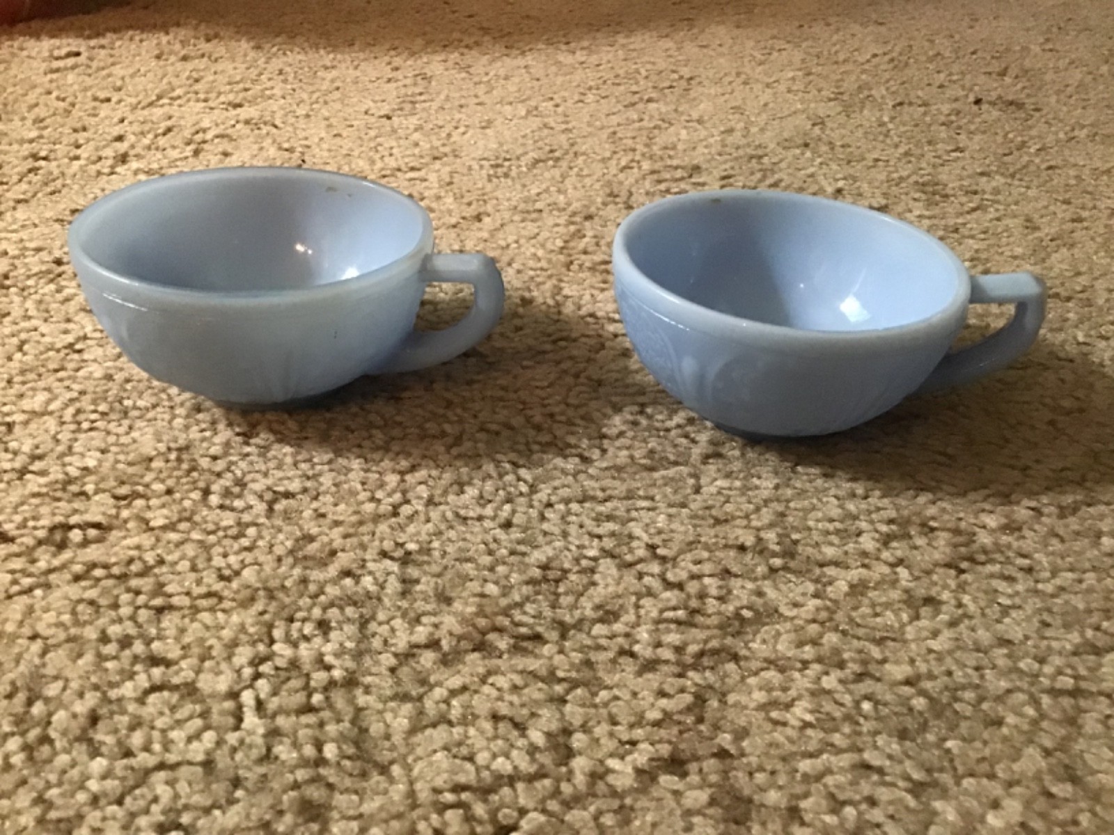 Vintage Jeannette Glass CHERRY BLOSSOM DELPHITE BLUE 14 PC CHILD’S DINNER SET