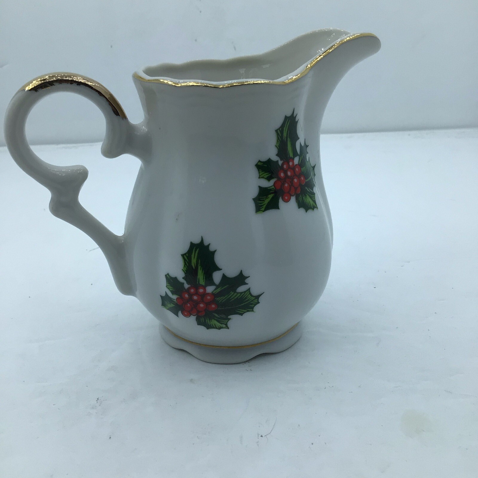 Lefton China Holly Berry Vintage Creamer Pitcher 7949