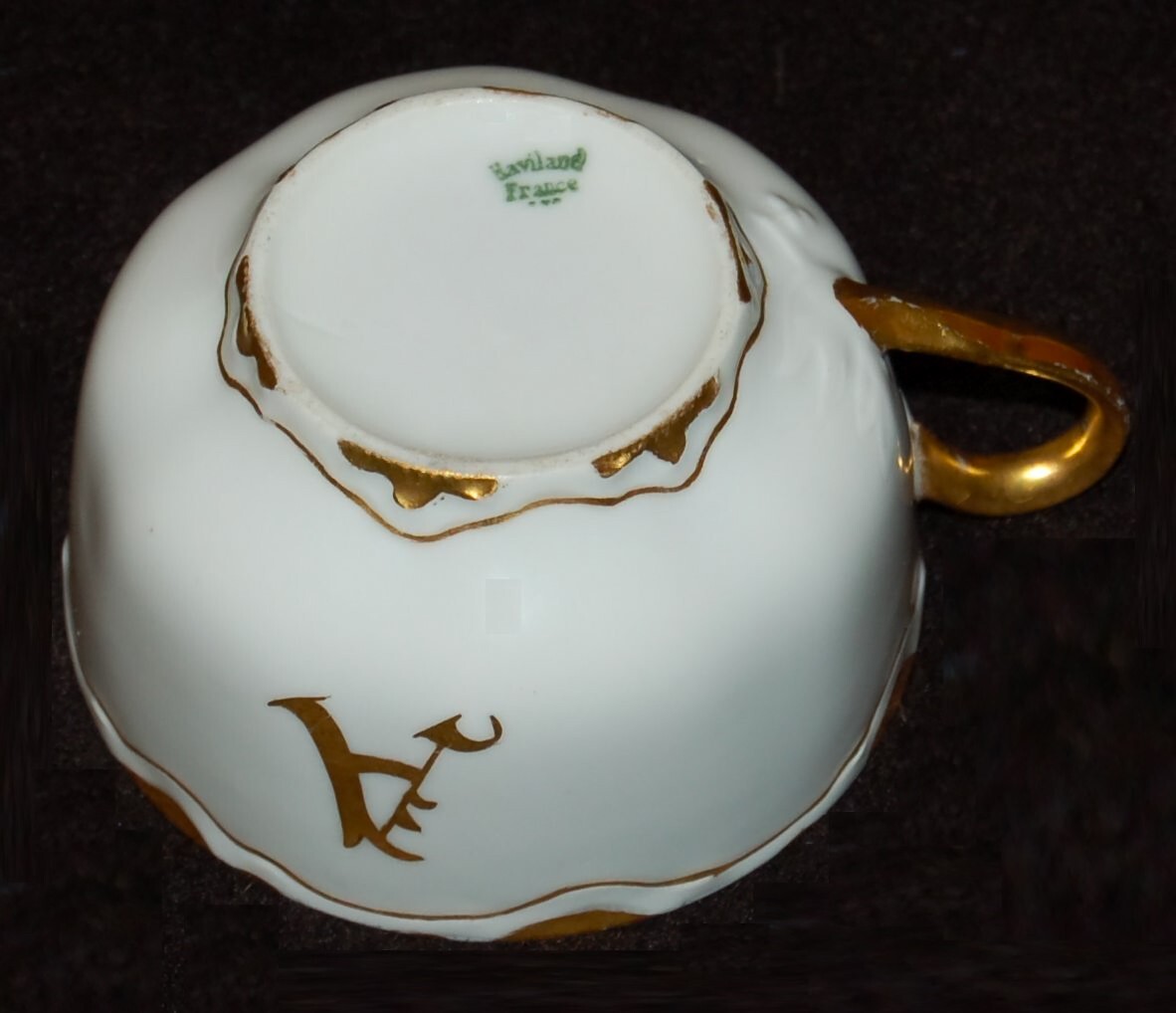 ANTIQUE Porcelain Cup Saucer LIMOGES Haviland Made in France 1905 Art Nouveau