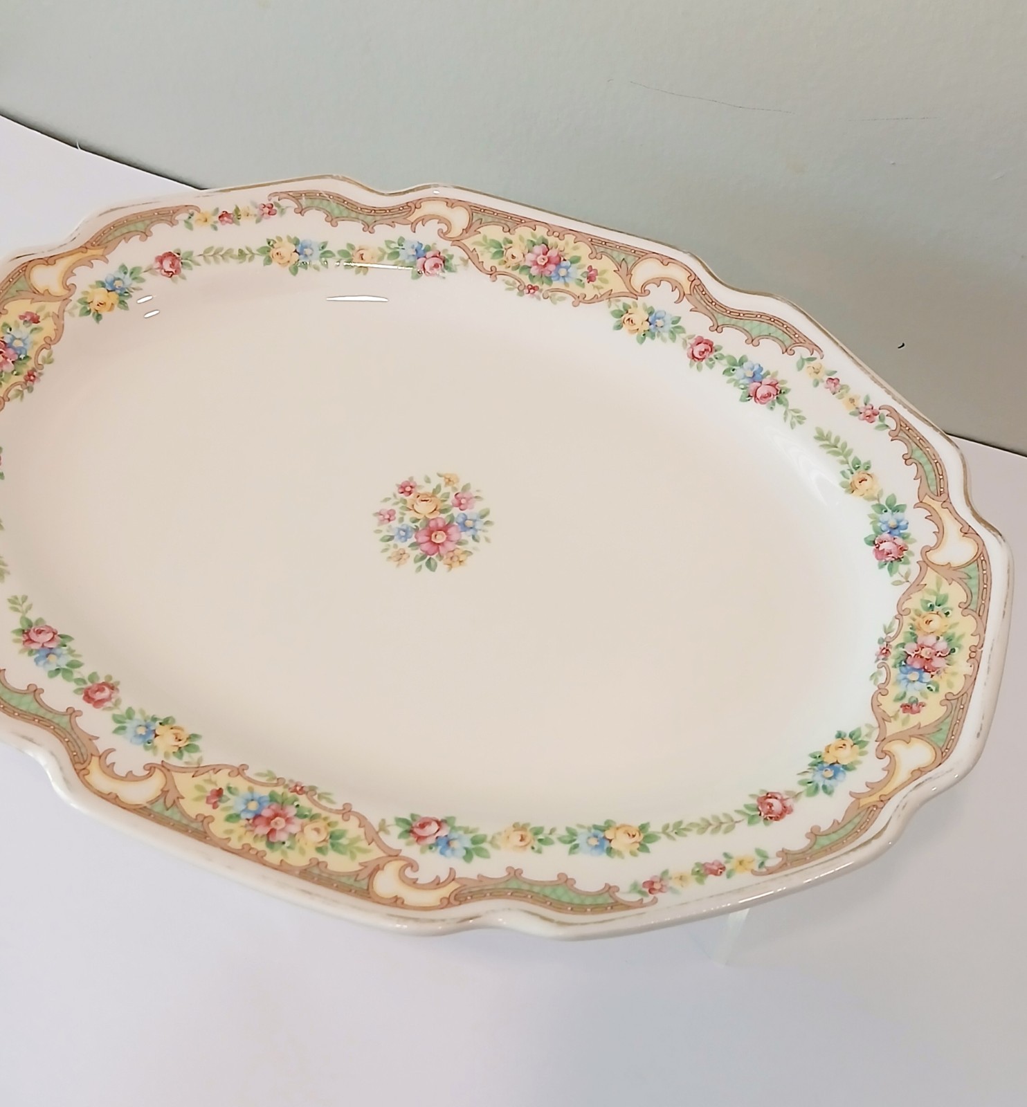 Vtg~1930’s Mount Clemens Mildred Floral China Oval Platter 16oz 11″x 8″