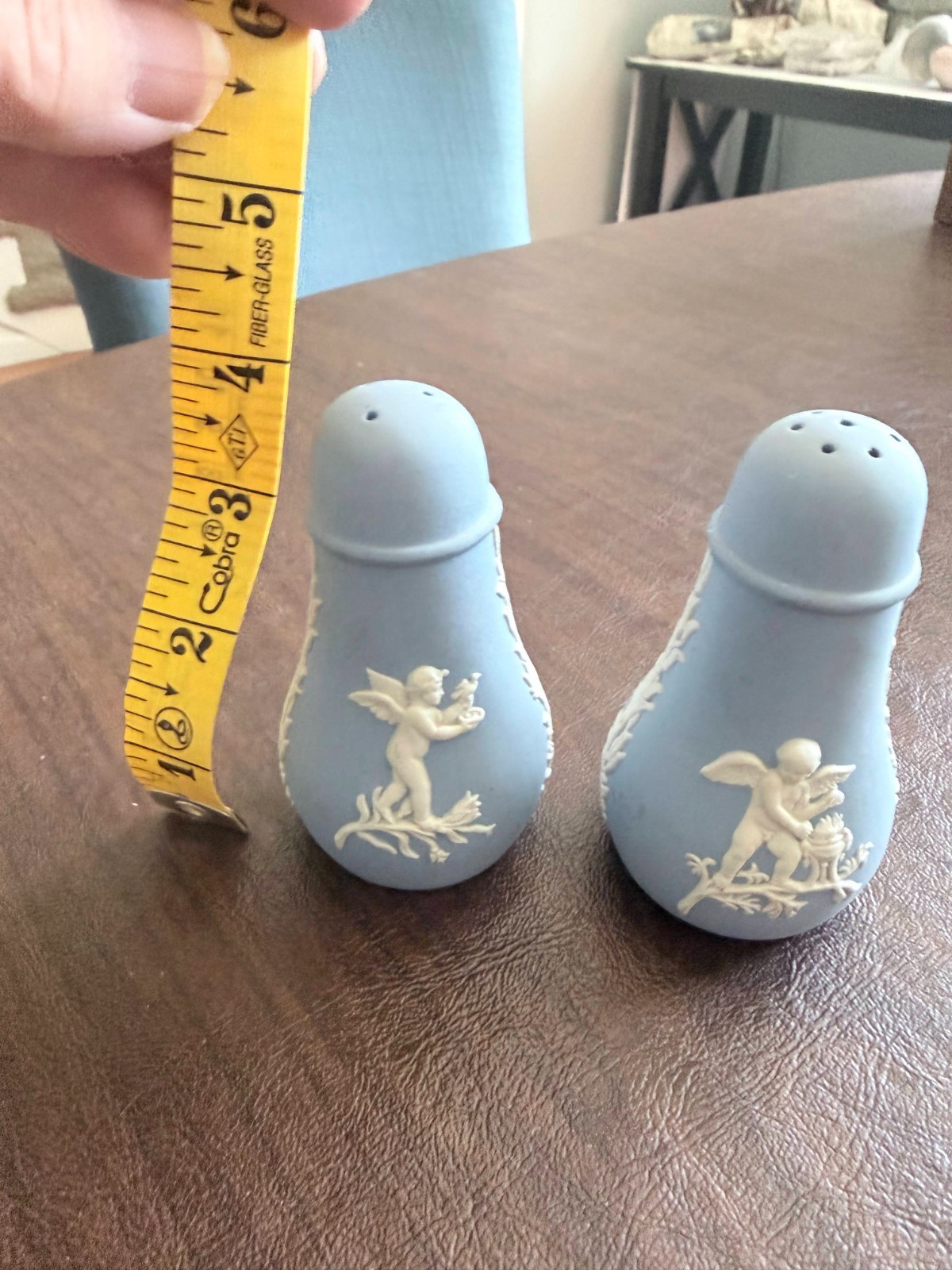 Wedgwood China – Blue Jasperware – Salt and Pepper Shakers – 3½ inches