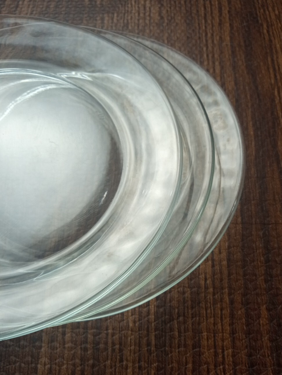 KIG Indonesia Clear Pressed Glass 7″ Set of 3 Vintage