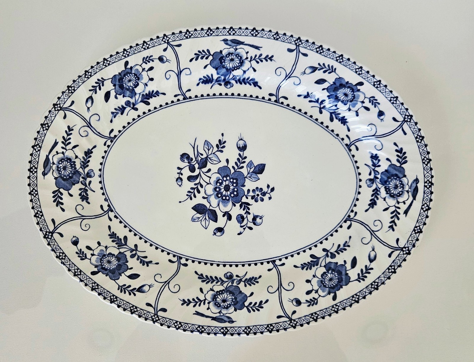 Johnson Brothers China INDIES BLUE Large Oval Serving Platter Ironstone