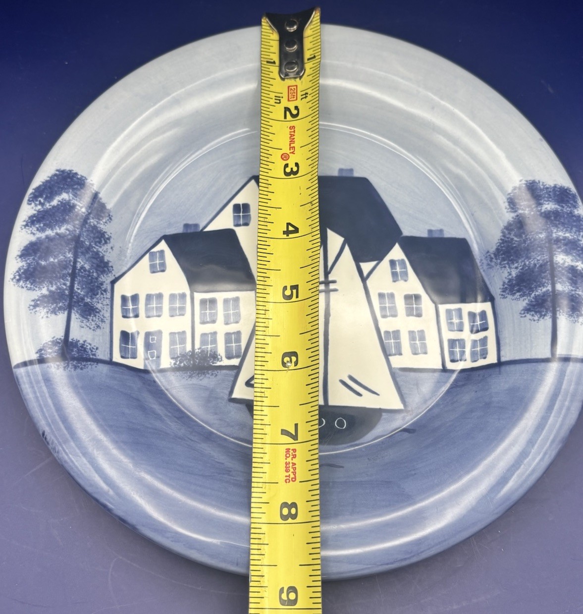 Shard Pottery Maine Coastal Village 8.75″ Lunch Salad Plate Sailboat V Rattigan