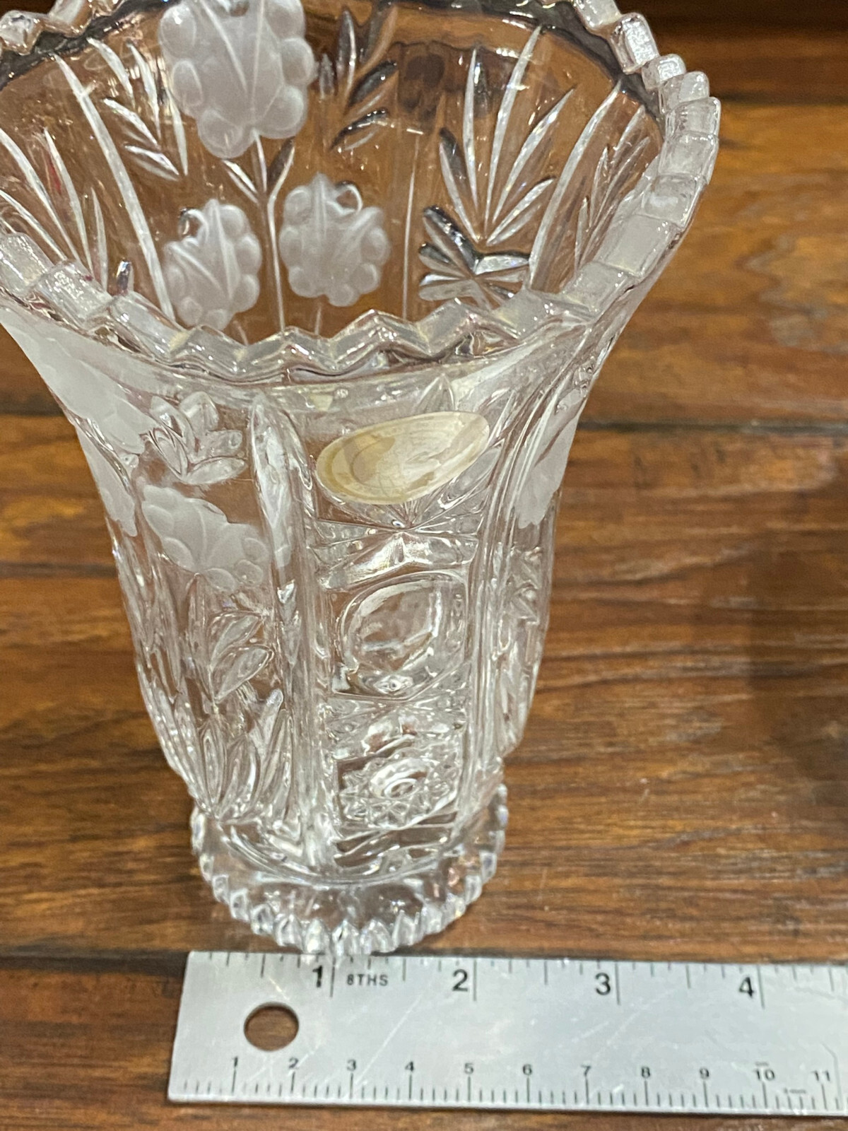Crystal Clean 24% Lead Crystal Frosted Flowers Crystal Bowl & Vase Germany
