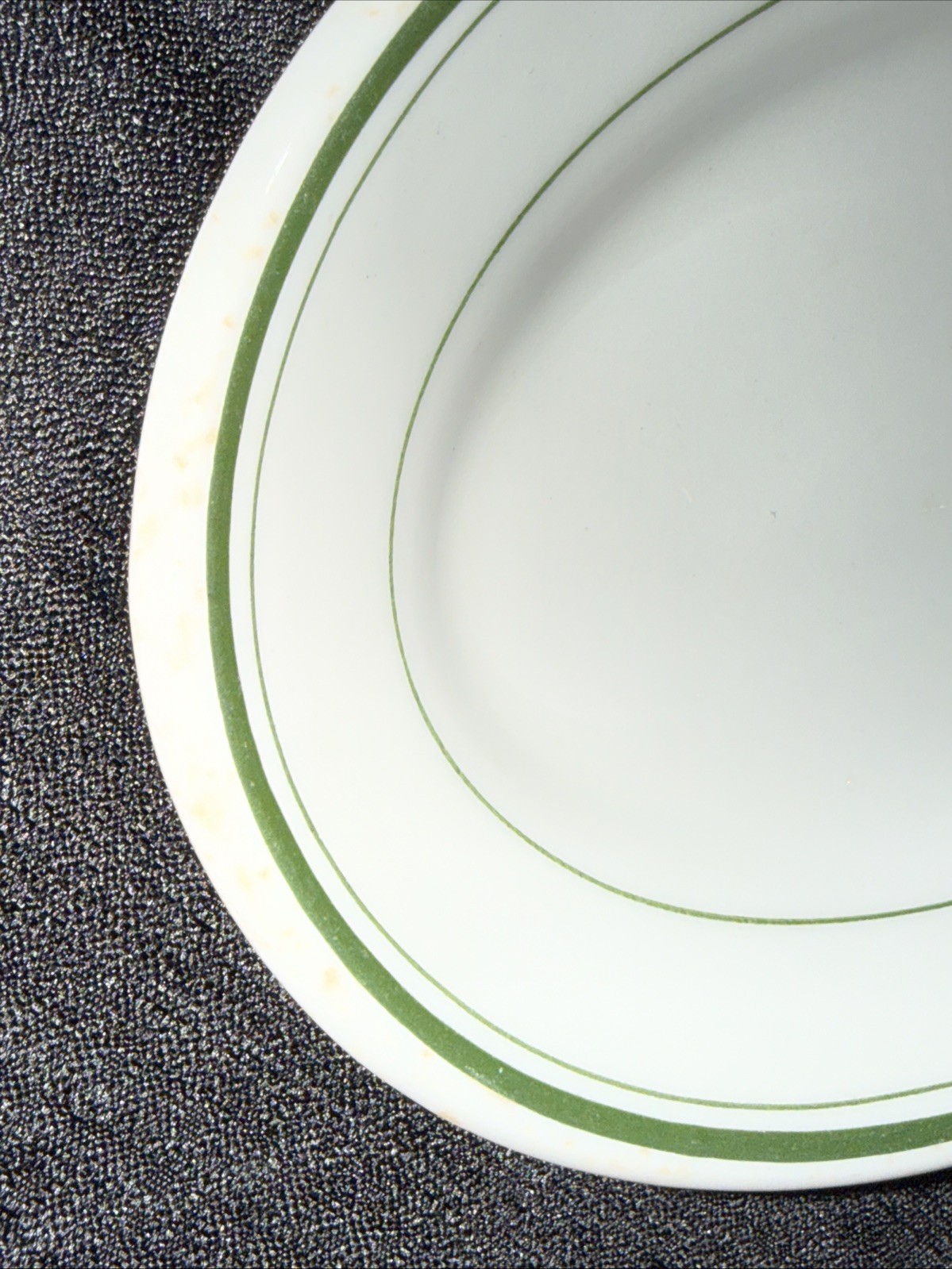15.5” Sterling Vitrified China Restaurant Ware Green Oval Patter Plate Lot Of 3