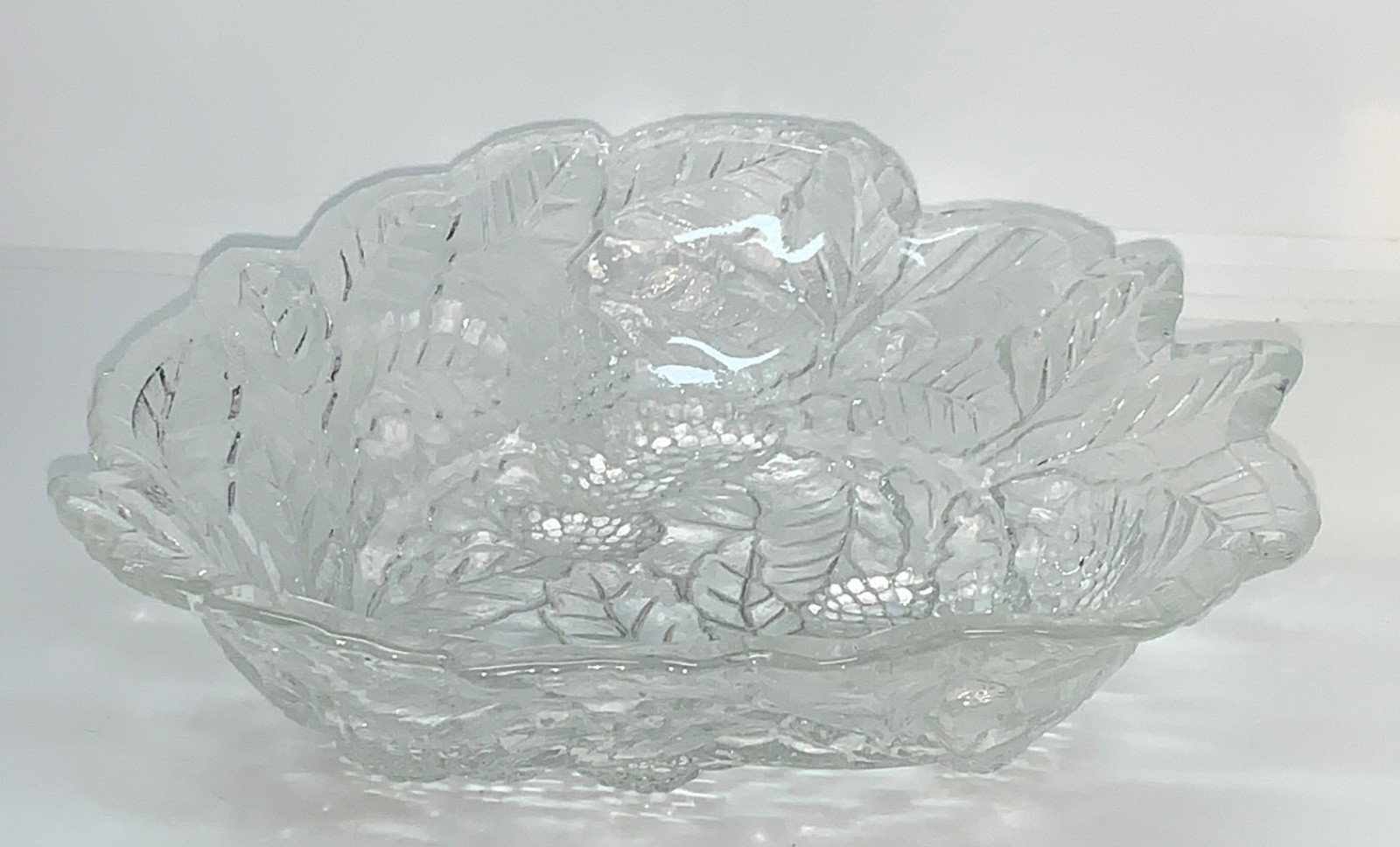 Vintage Indiana Glass Loganberry Clear Triangular Bowl Candy Dish 7″