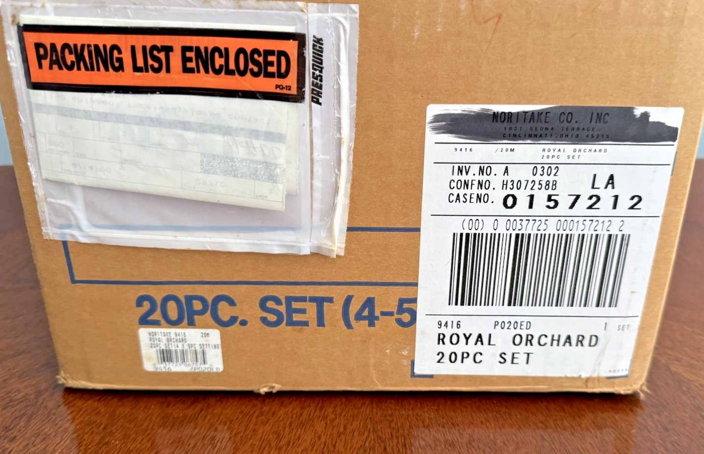 NEW Noritake Royal Orchard 20 PIECE SET 4 X 5 Piece Place Settings NEW IN BOX