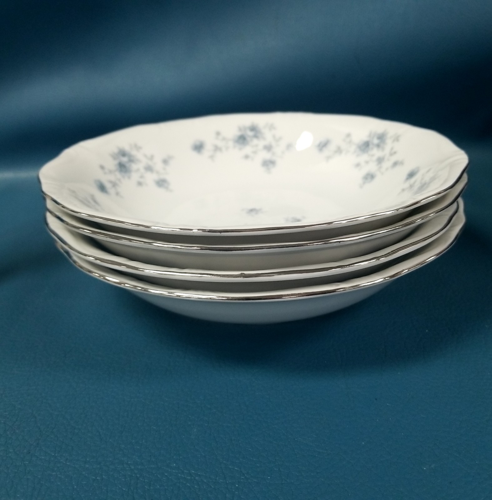 4 Replacement Johann Haviland Blue Garland Soup & Cereal Bowls Germany