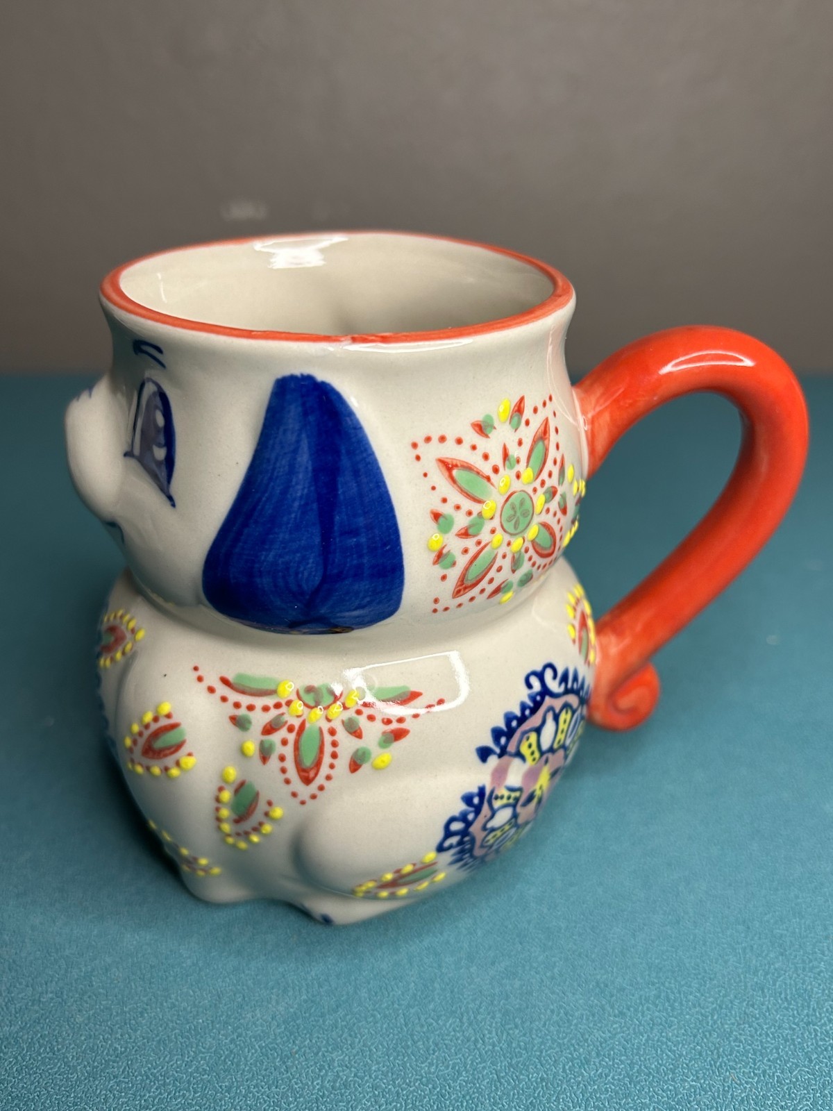 Anthropologie Yokohama Hand Painted Dog Cat Coffee Tea Mugs Cups
