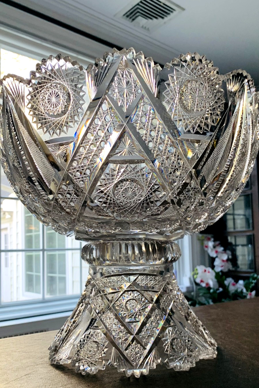 American Brilliant J. Hoare & Co. “Carolyn” 14-Inch Punch Bowl (c. 1895)