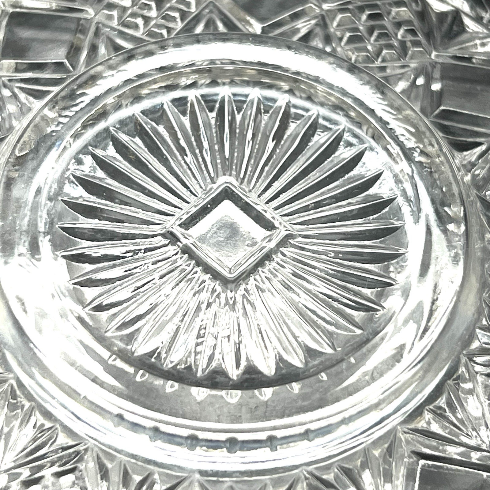 1950s Set of 2~Hazel Atlas~ GOTHIC Big Top Peanut Butter~ Crystal Luncheon Plate