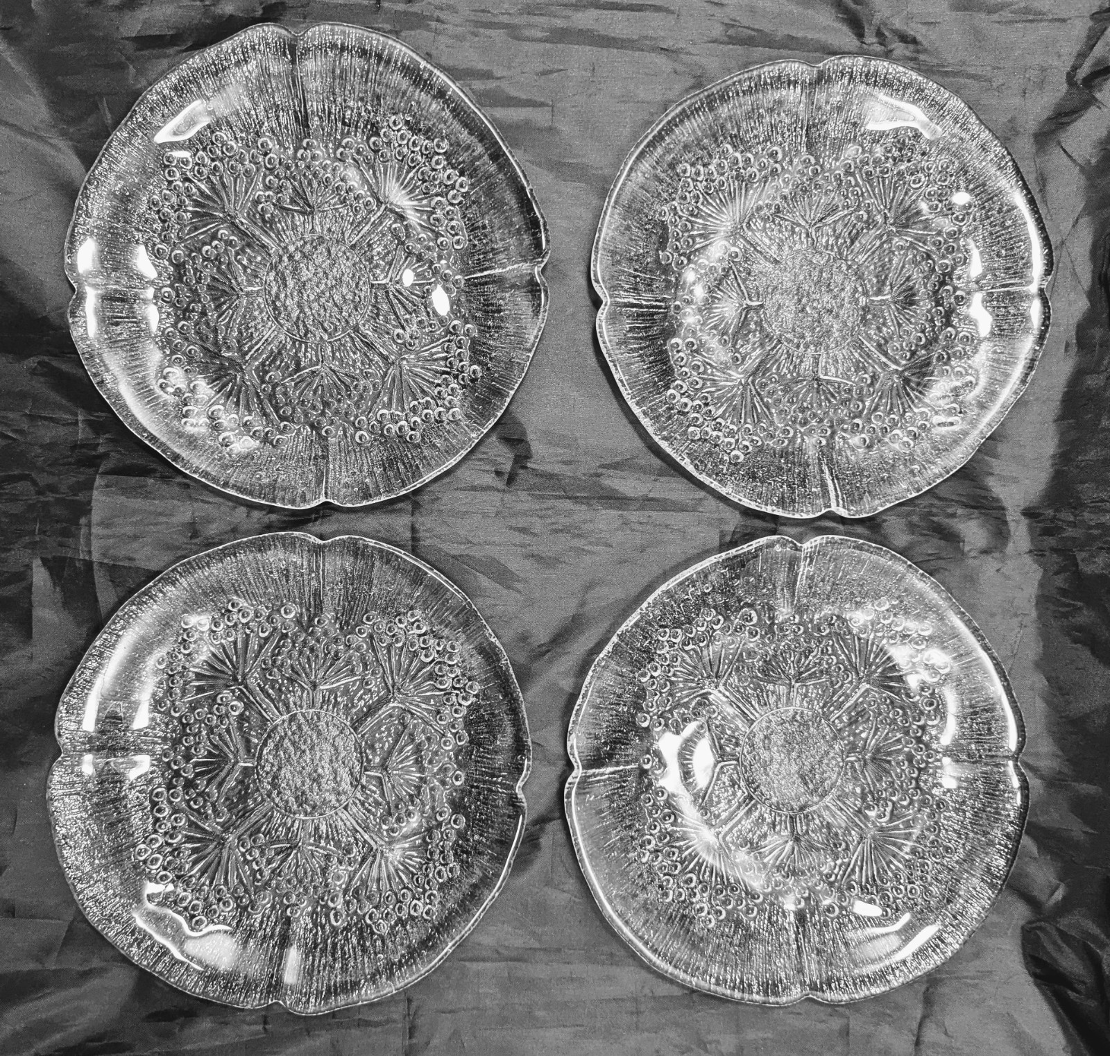 Dansk Floriform Italy 4 Dessert Plates Cow Parsley by Pertti Kallioinen 7.25″