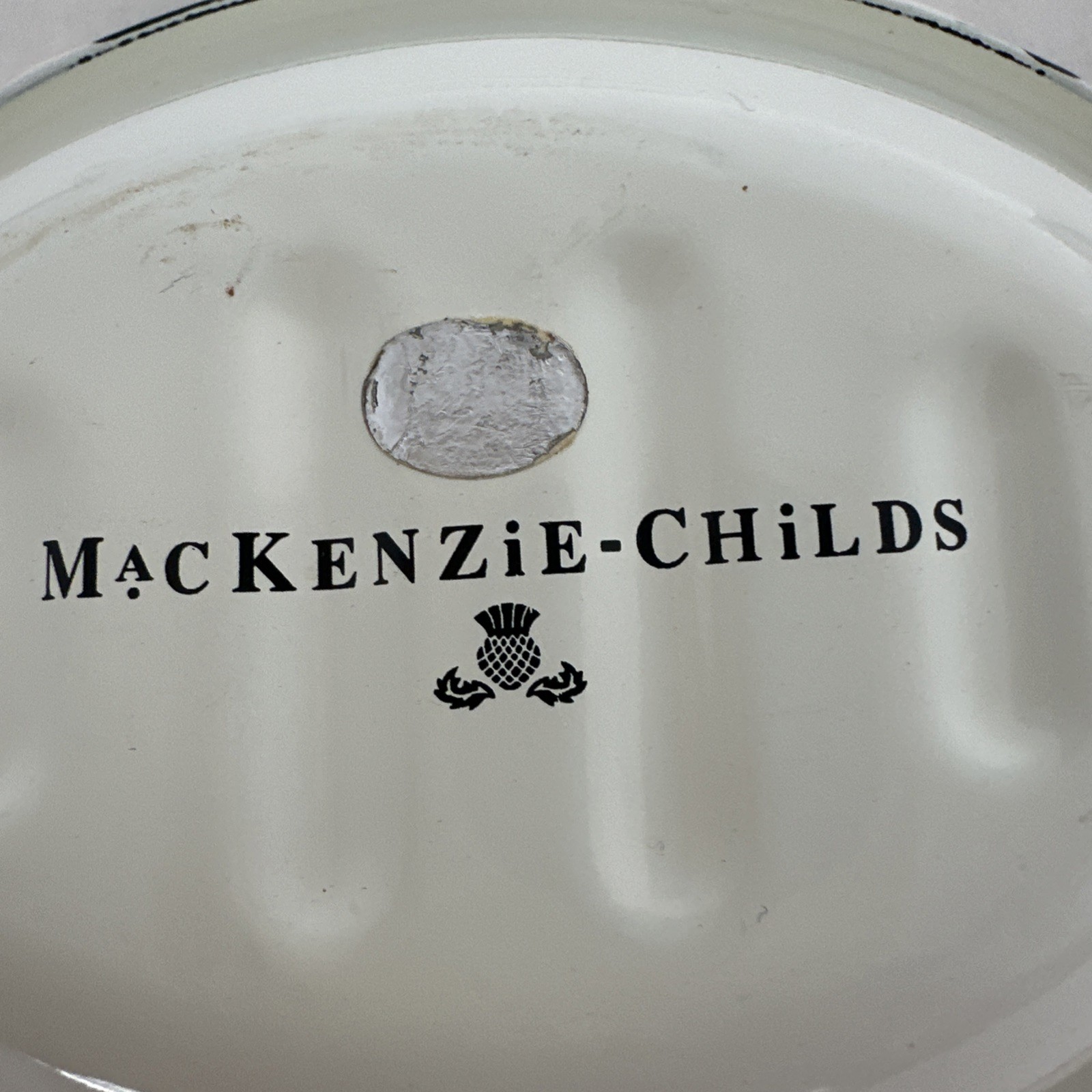 MacKenzie-Childs Courtly Check Steel Soap Dish Black White Bathroom Decor