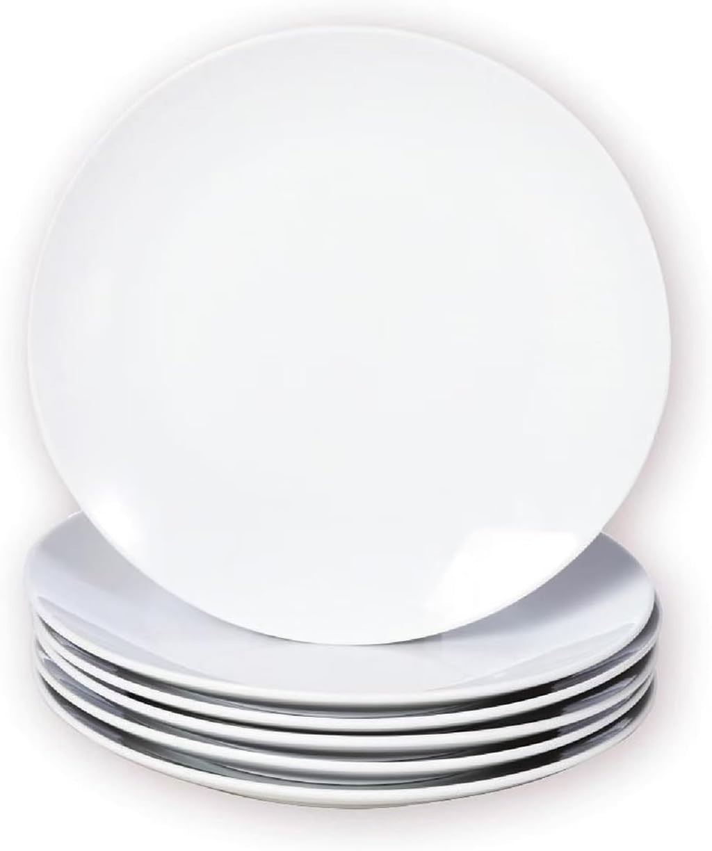 Elegant Set of 6 Ceramic 6-Inch Dessert Plates – Versatile White Appetizer Ware