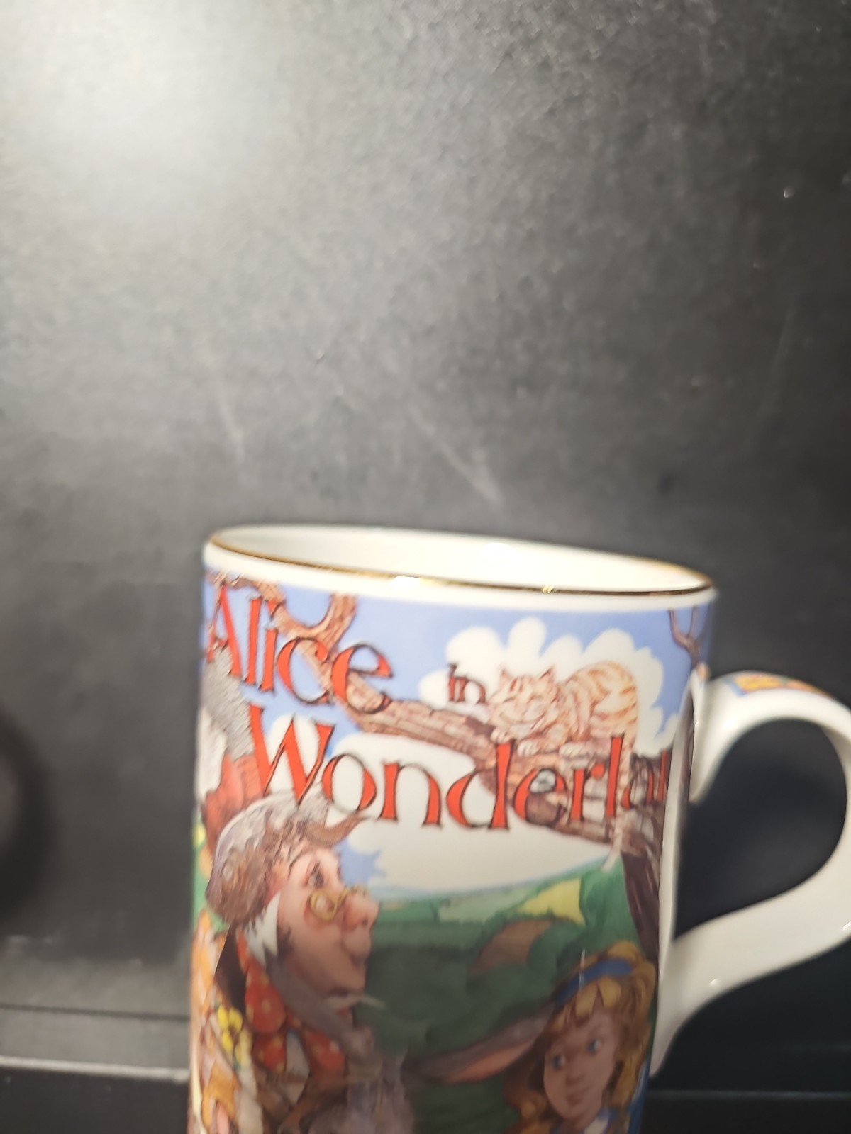 James Sadler Classic Stories Alice in Wonderland Mug-Bone China Gold Trim