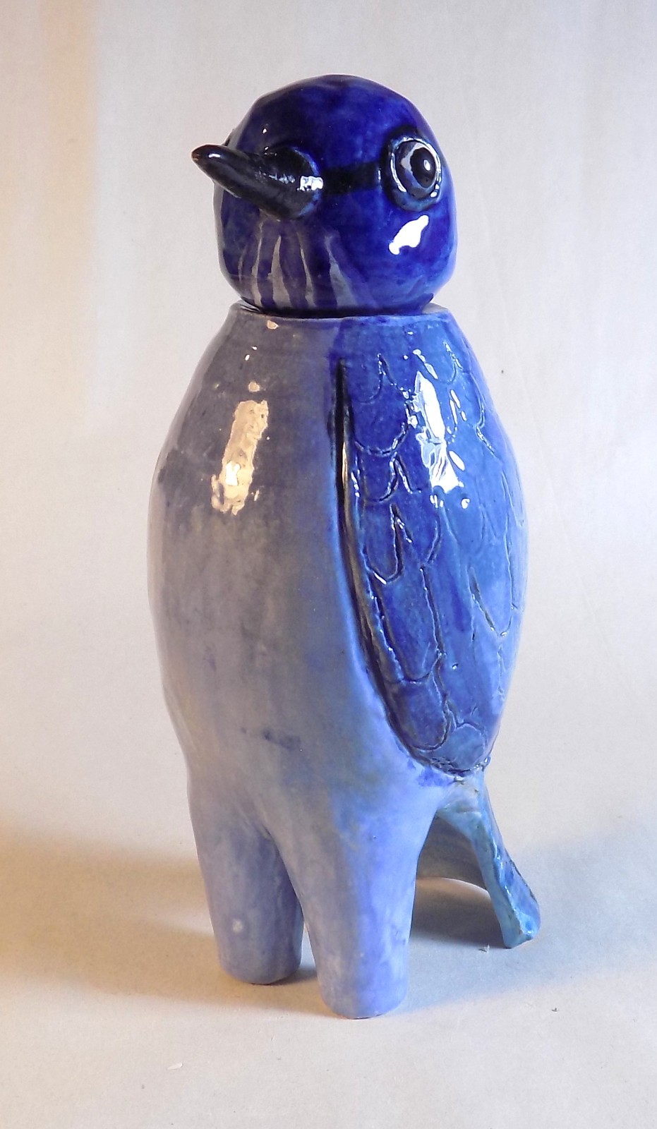 PINYON JAY- Anthropomorphic Spice Jar, Bird Effigy Pot, Herbal Container