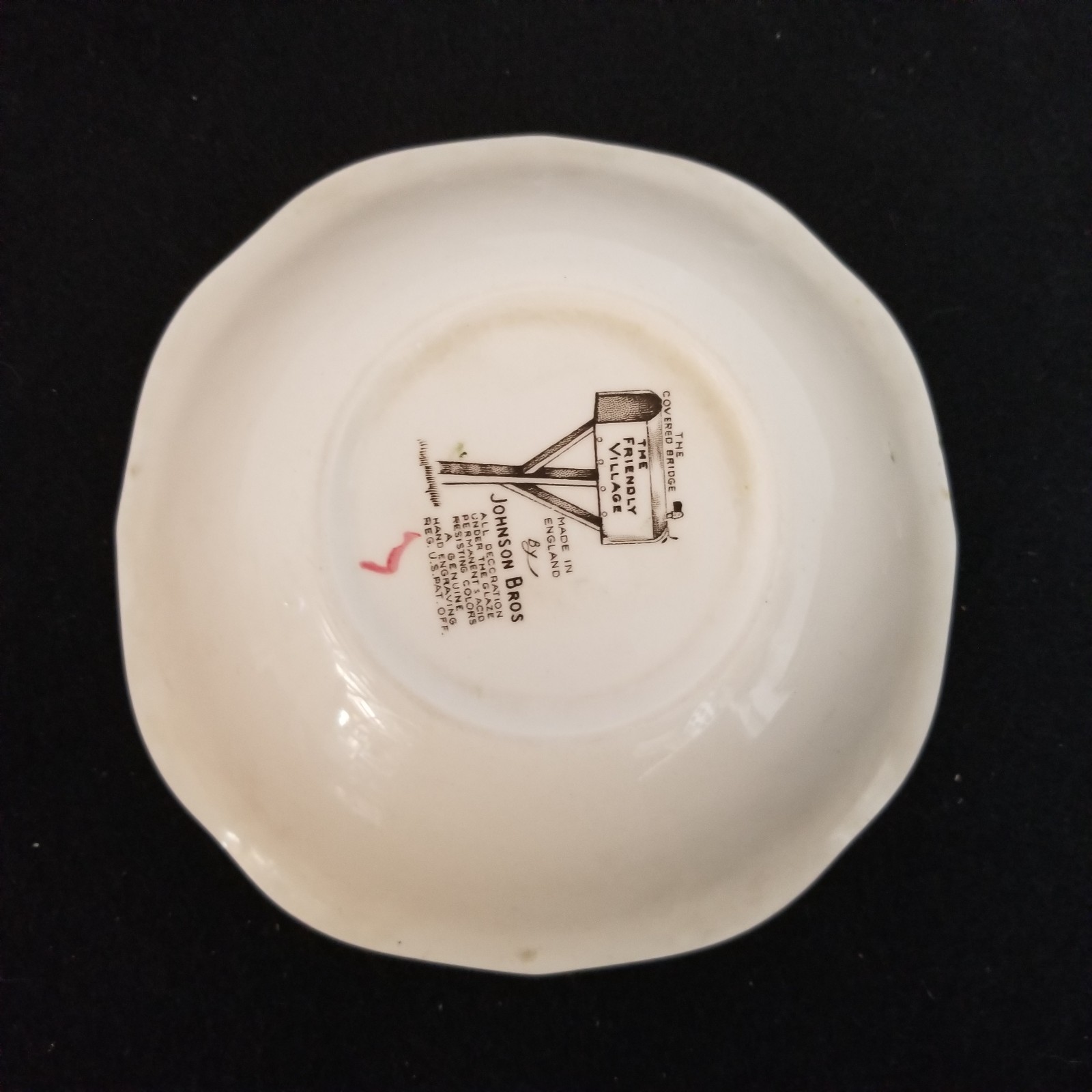 Six 6 1/4″ Johnson Bros Friendly Village Covered Bridge Cereal Fruit Bowls