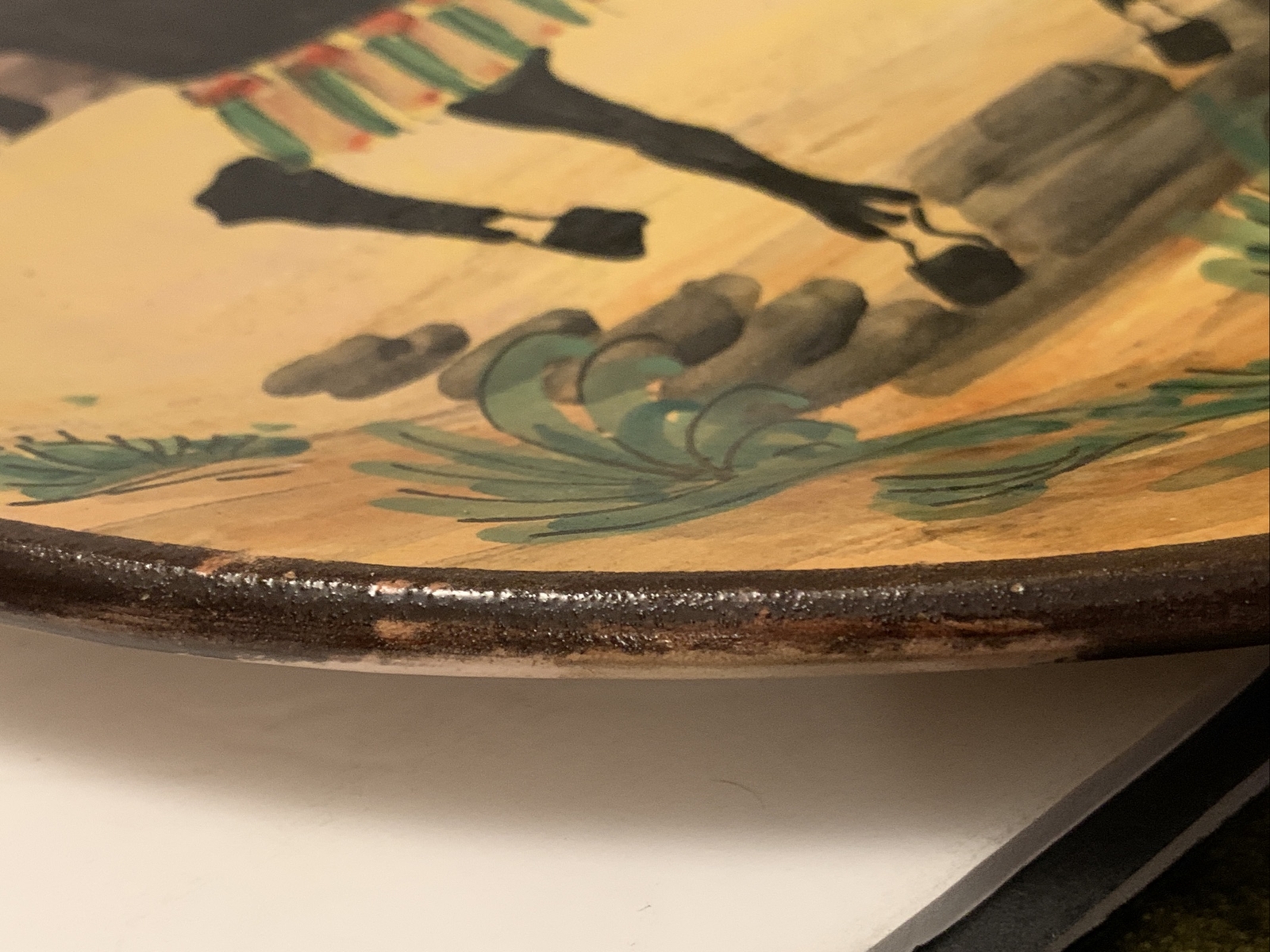 Santo Stefano Pottery Scaffidi Hand Painted Large Wall Hanging Plate Sicily 18”