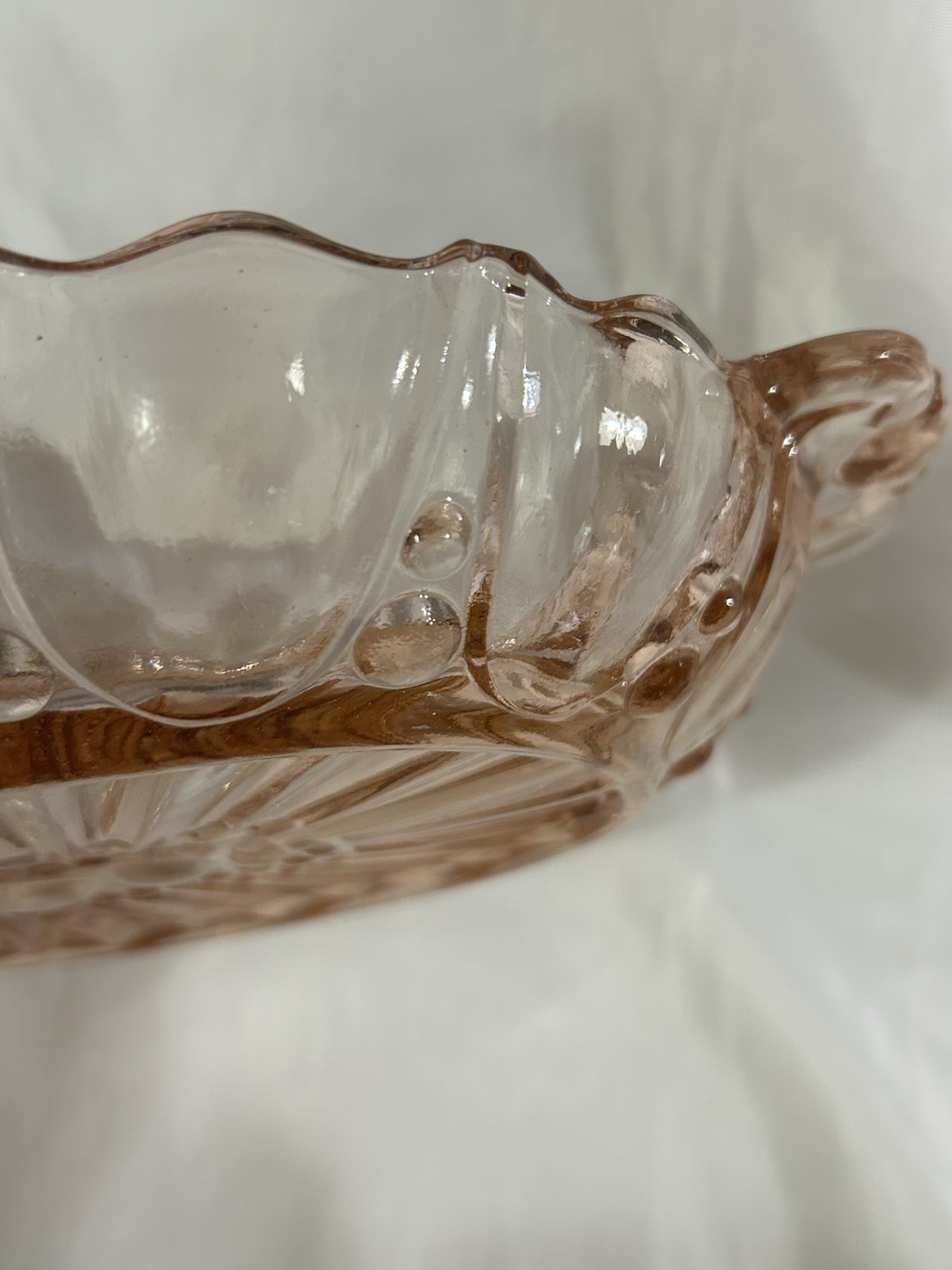 Vtg Pink Depression Glass Oyster and Pearl Divided Relish Tray Anchor Hocking