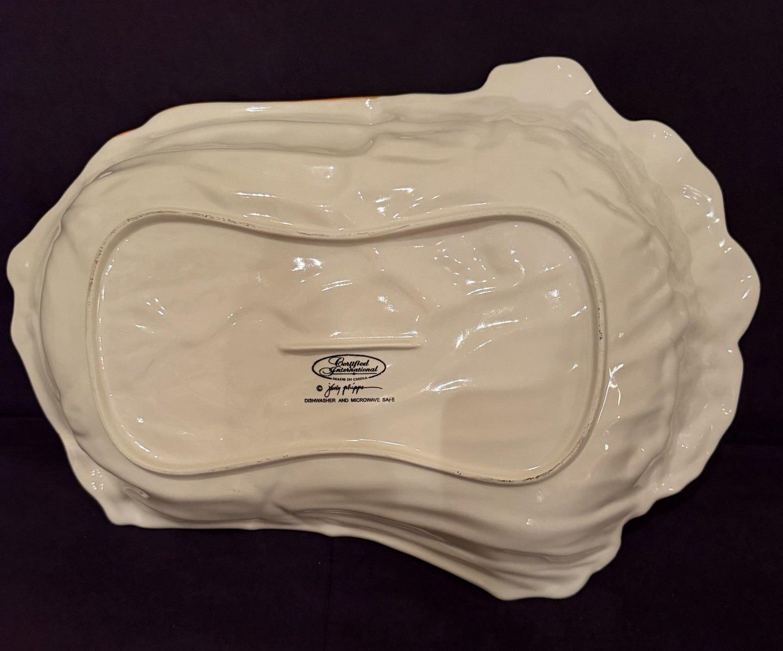 Certified International Victory Garden Vegetable Platter Judy Phipps Ceramic 19″