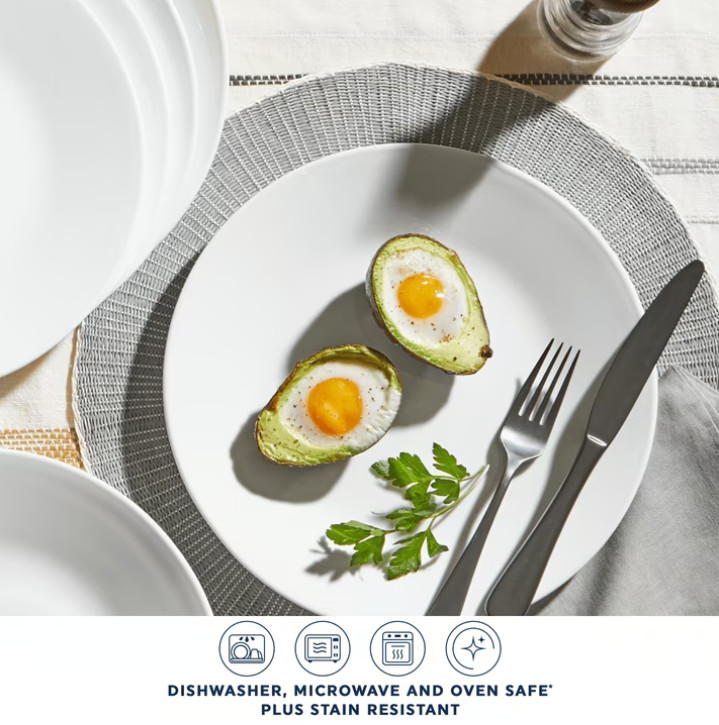 Corelle Winter Frost White 8.5″ Glass Salad Plate (Set of 6)