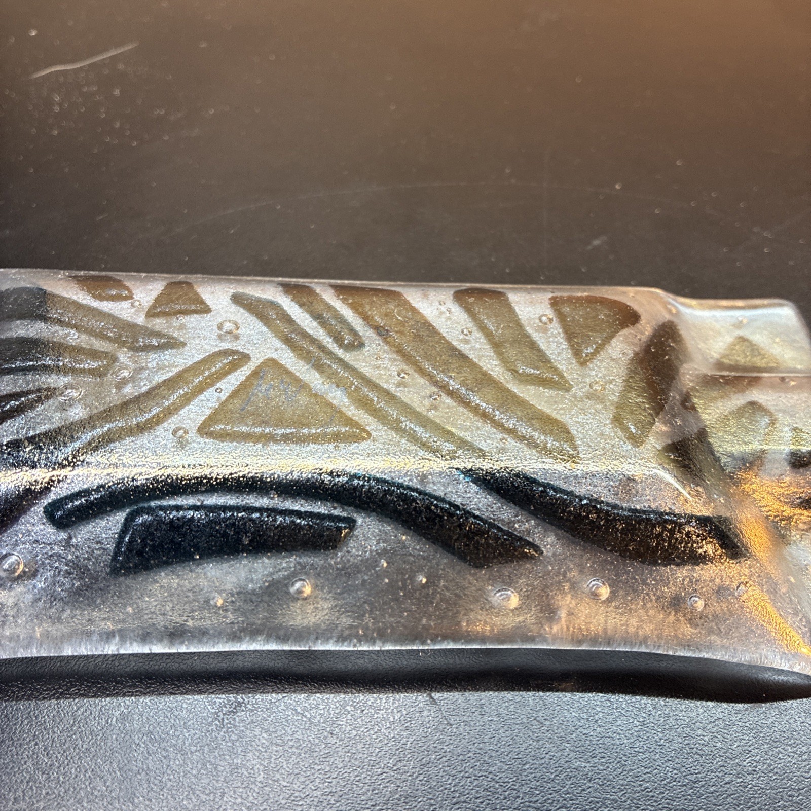 KURT MCVAY SIGNED STUDIO ART GLASS IRIDESCENT DICHROIC FUSED DISH