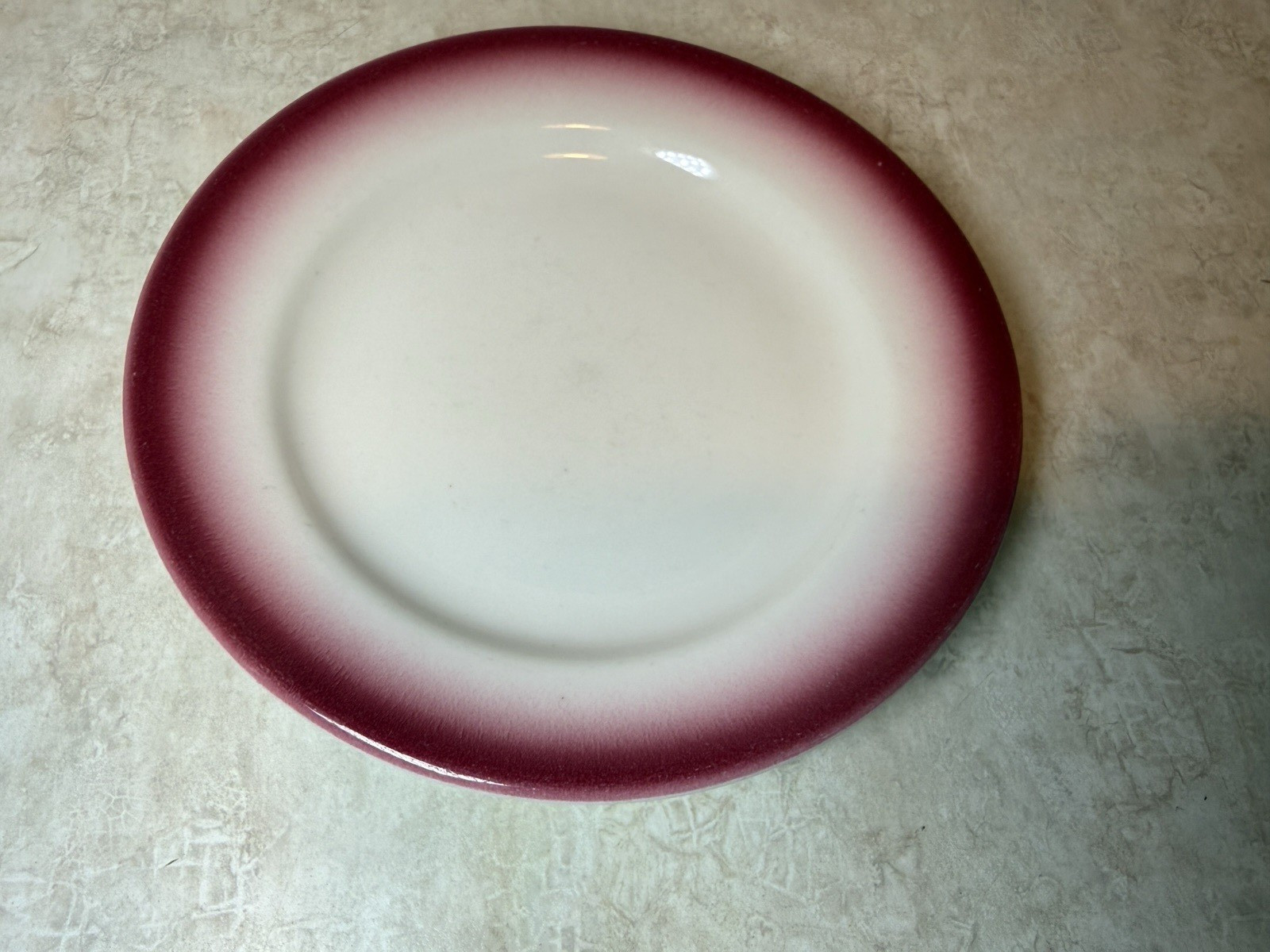 Vintage Homer Laughlin Best China Burgundy Rim Bread Butter Plates 6.25 in