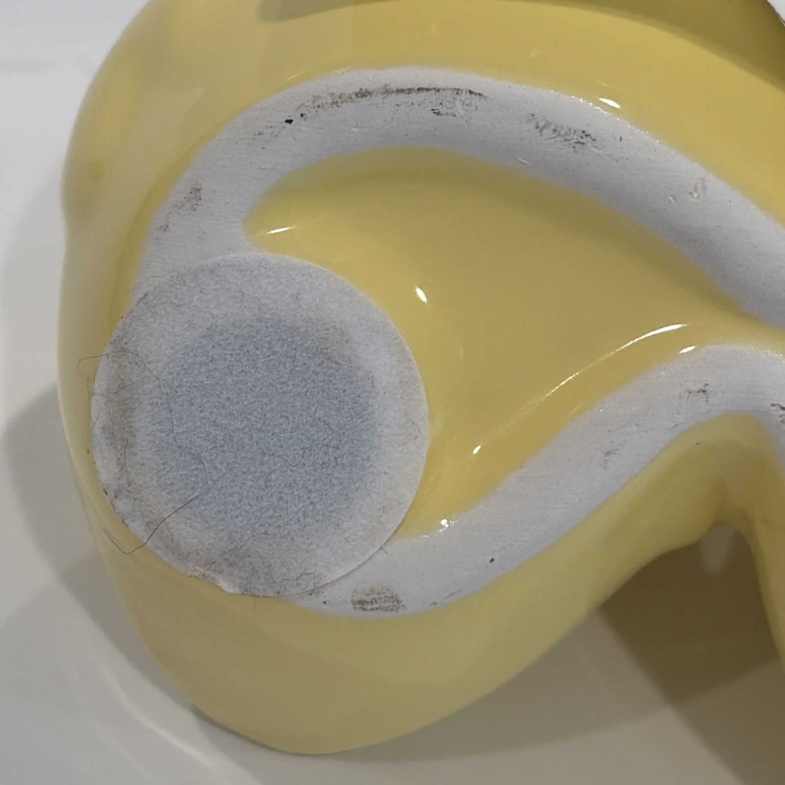 Rae Dunn HAPPY SPRING Yellow Ceramic Chick Egg Holder CHIPPED Easter Decor