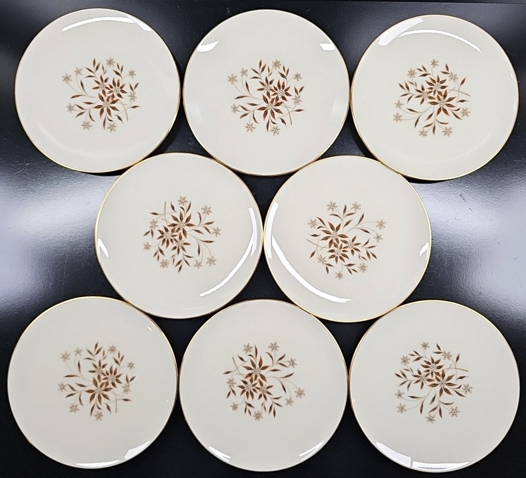 8 Lenox Starlight Salad Plate Set Vintage Flower Elegant Dining Dishes Retro Lot