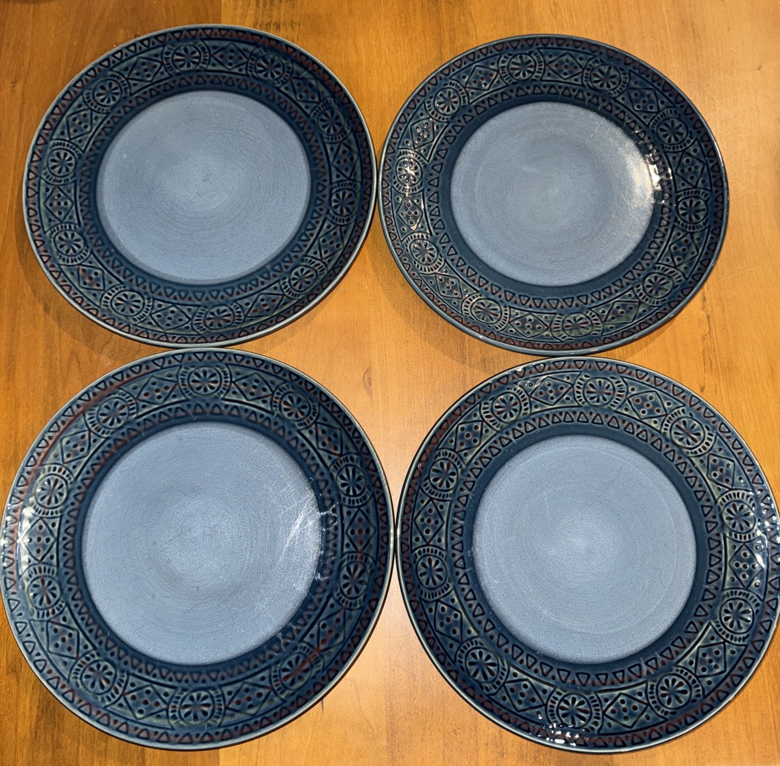 Threshold Kingfield Stoneware Dinner Plates 10.6in Discontinued Set of 4 Target