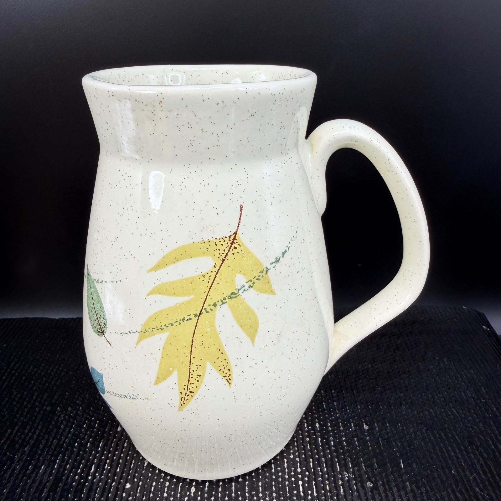 Franciscan Autumn Mug Cup Vintage Speckled Earthenware Leaves MCM California 5in