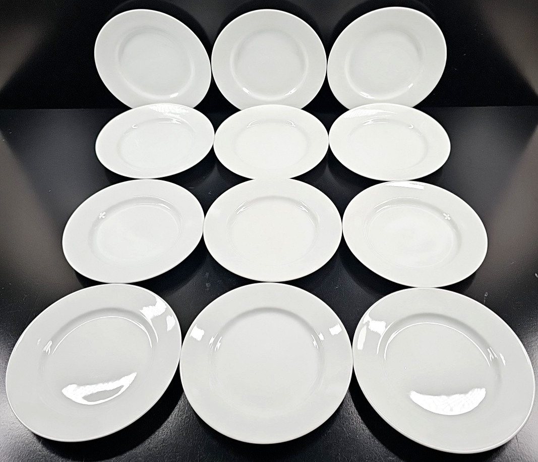 12) Ten Strawberry Street Classic White Tea Snack Appetizer Plate Set Dishes Lot