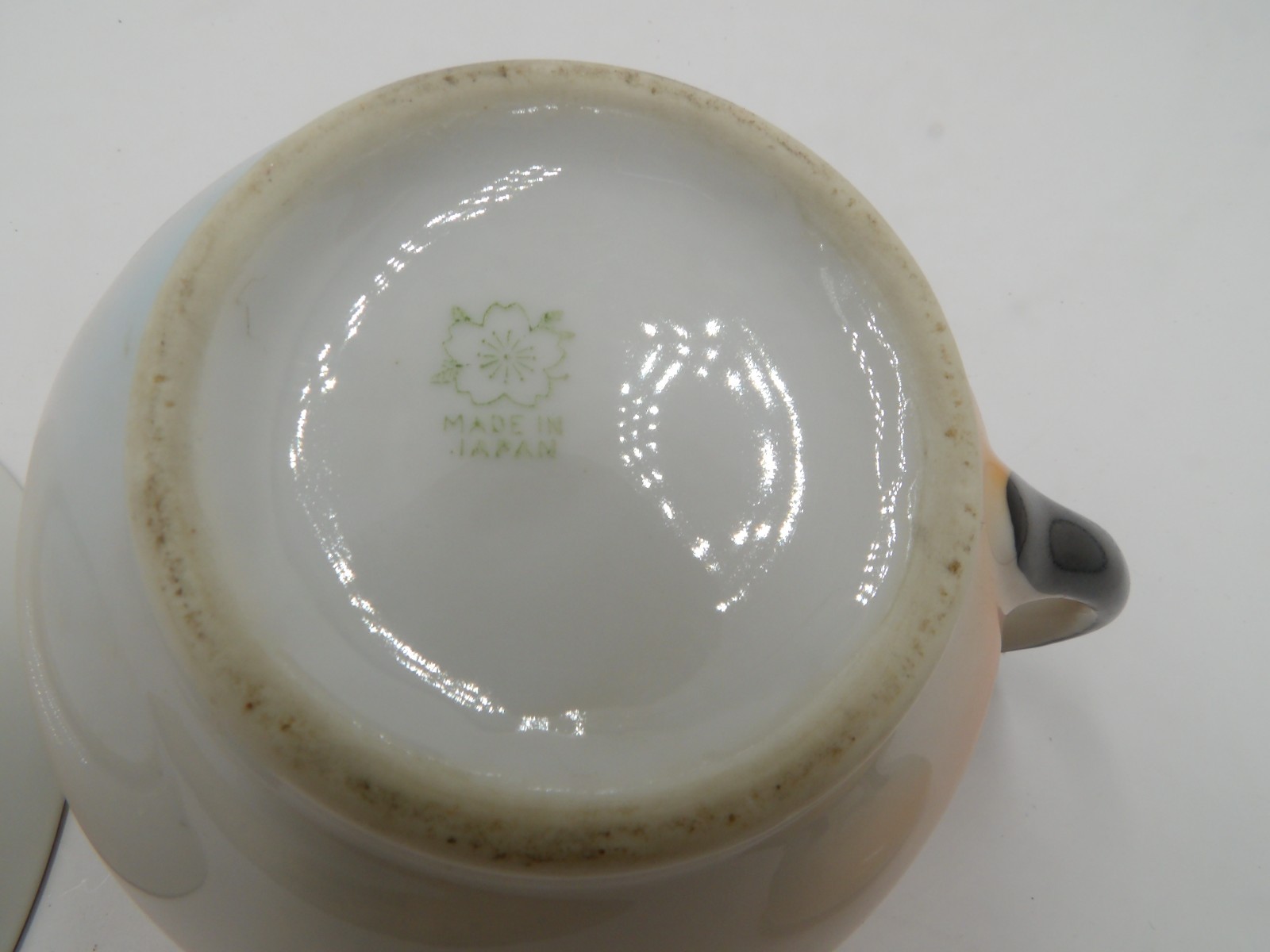 Vintage Noritake Hand Painted Landscape Scene Creamer and Saucer