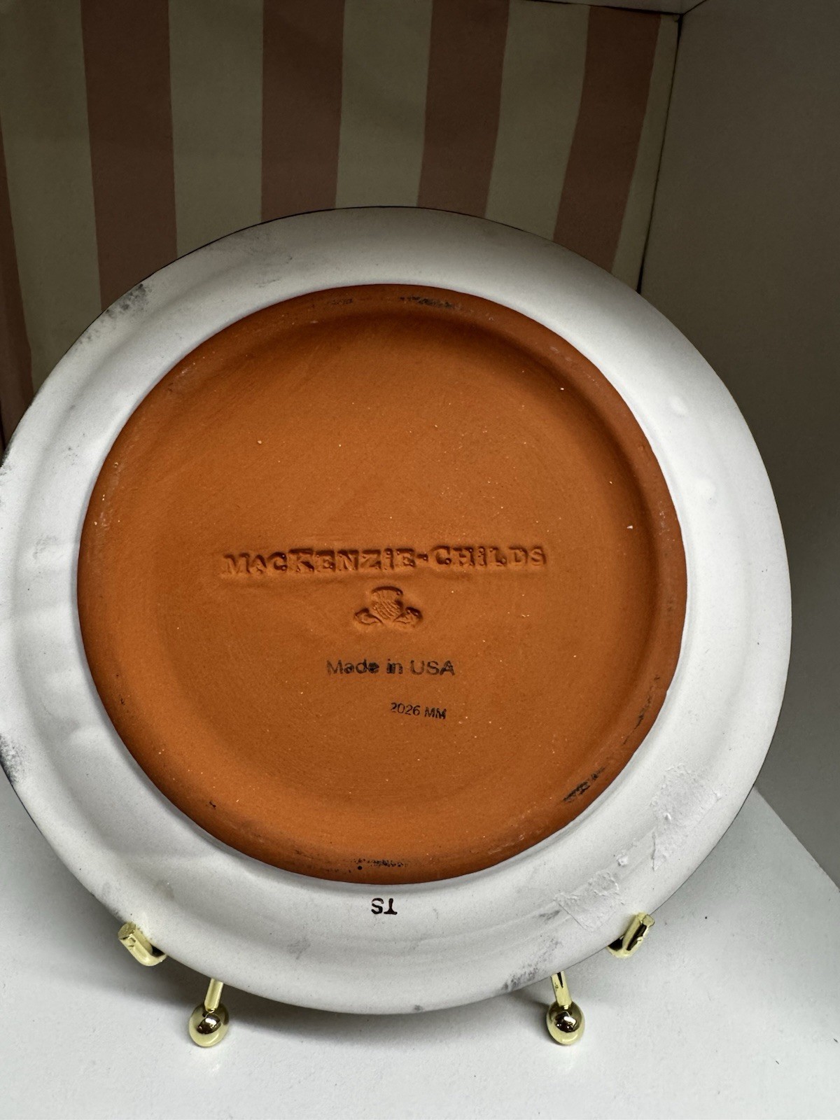 MACKENZIE CHILDS 8” Smiley Face Plate Made In Aurora – Never Released Limited