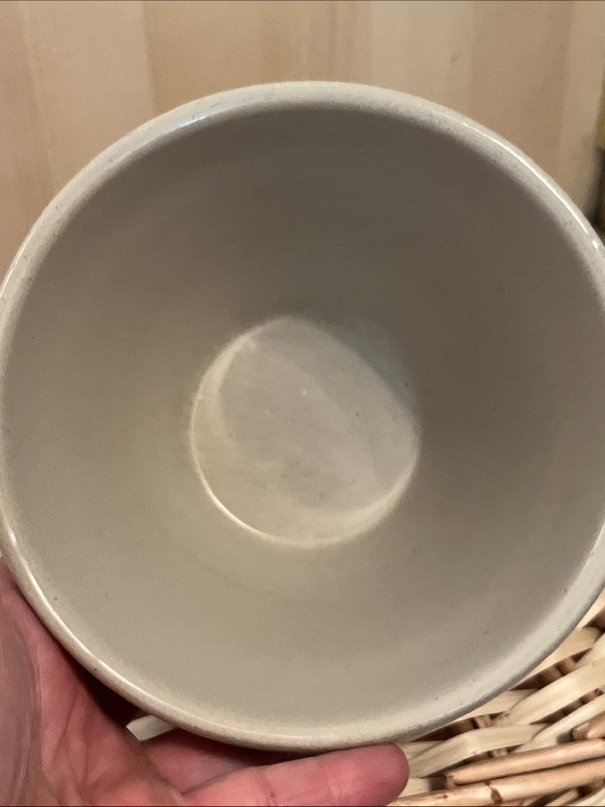 Vintage RRP Co Mixing 6” BOWL Roseville Ohio USA Blue Stripe Stoneware Pottery