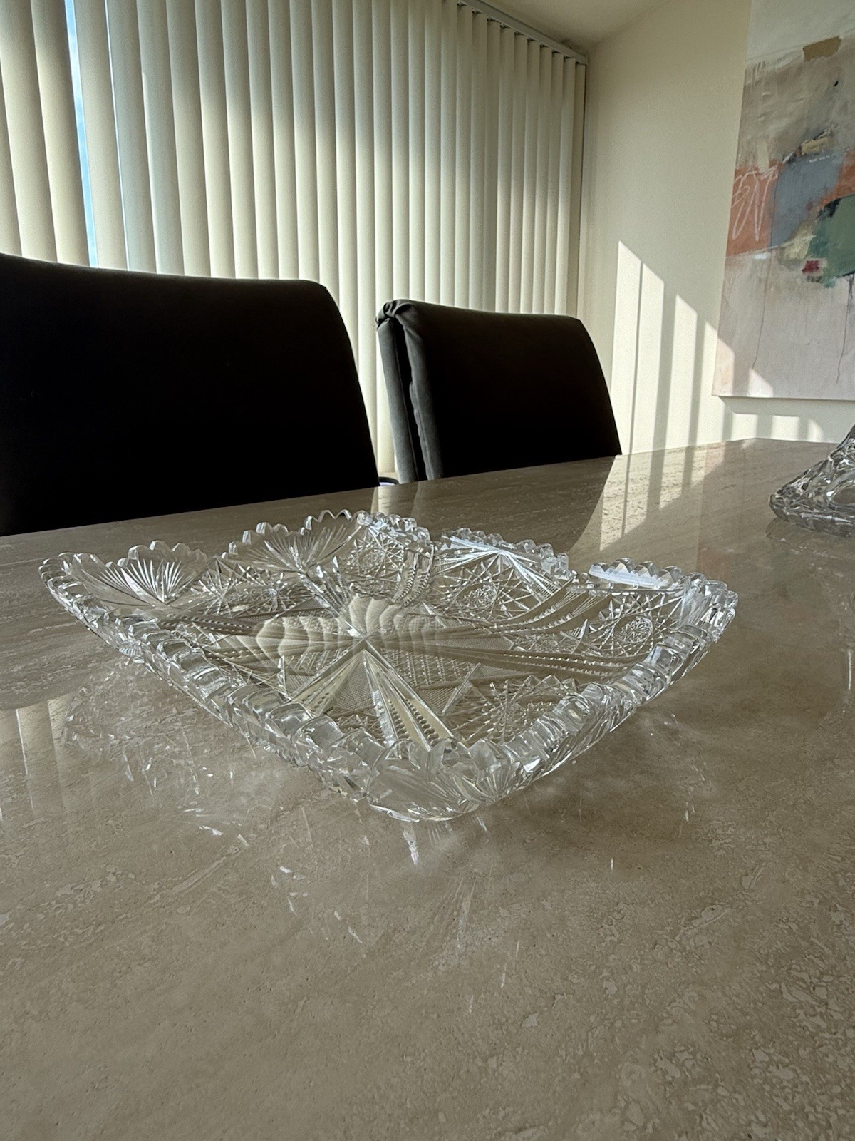 Antique American Brilliant Period (ABP) cut glass tray