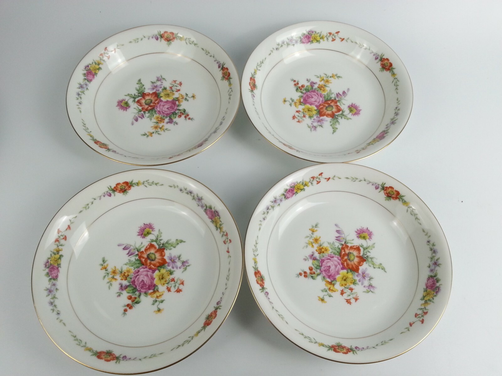 11 Nardon LaFarge Limoges Gimbel Brothers France Flowers Soup Salad Bowls